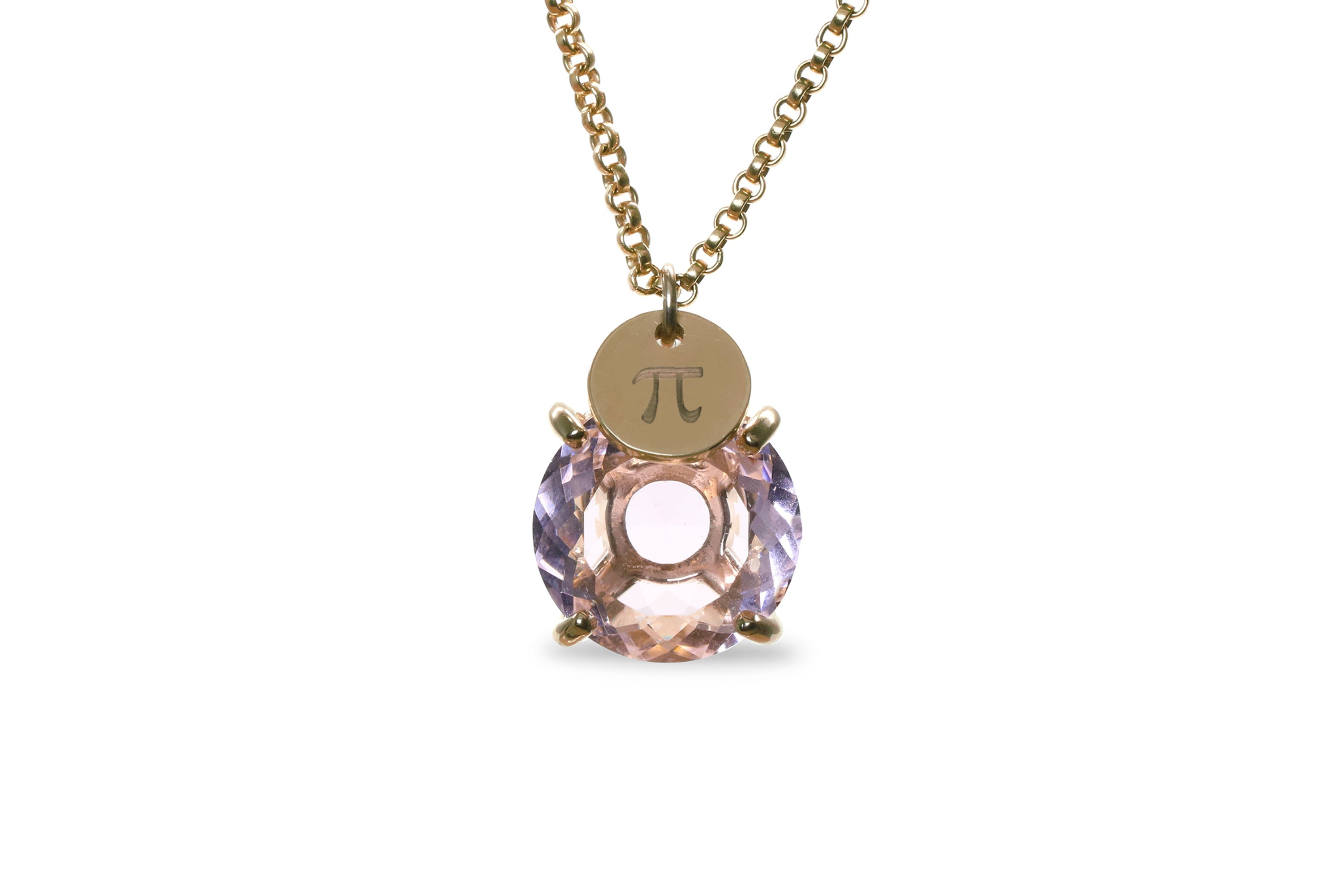 Rose Quartz Necklace with Coin Charm necklaces Anemone Jewelry