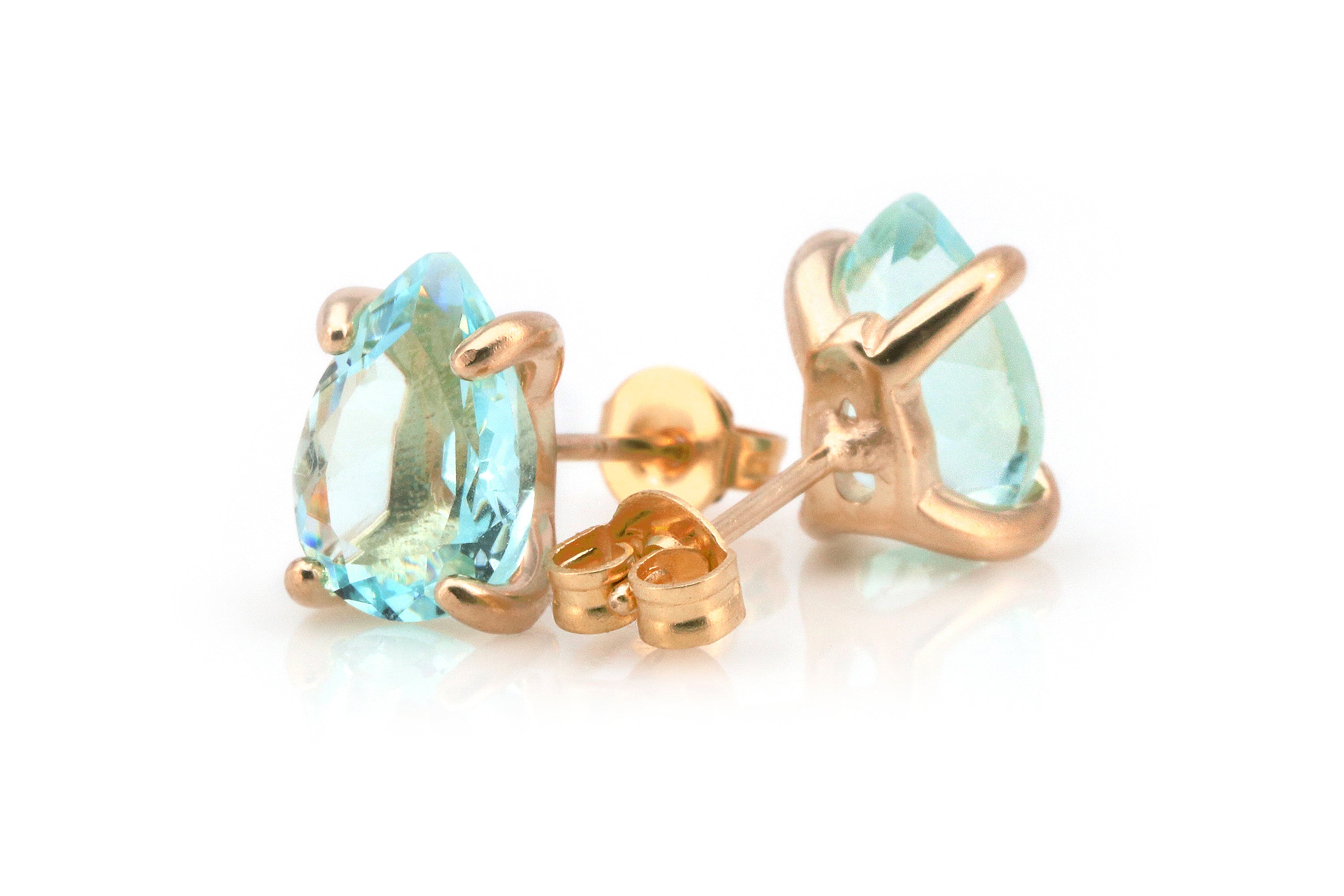 Dainty Topaz Gold Earrings Earrings Anemone Unique