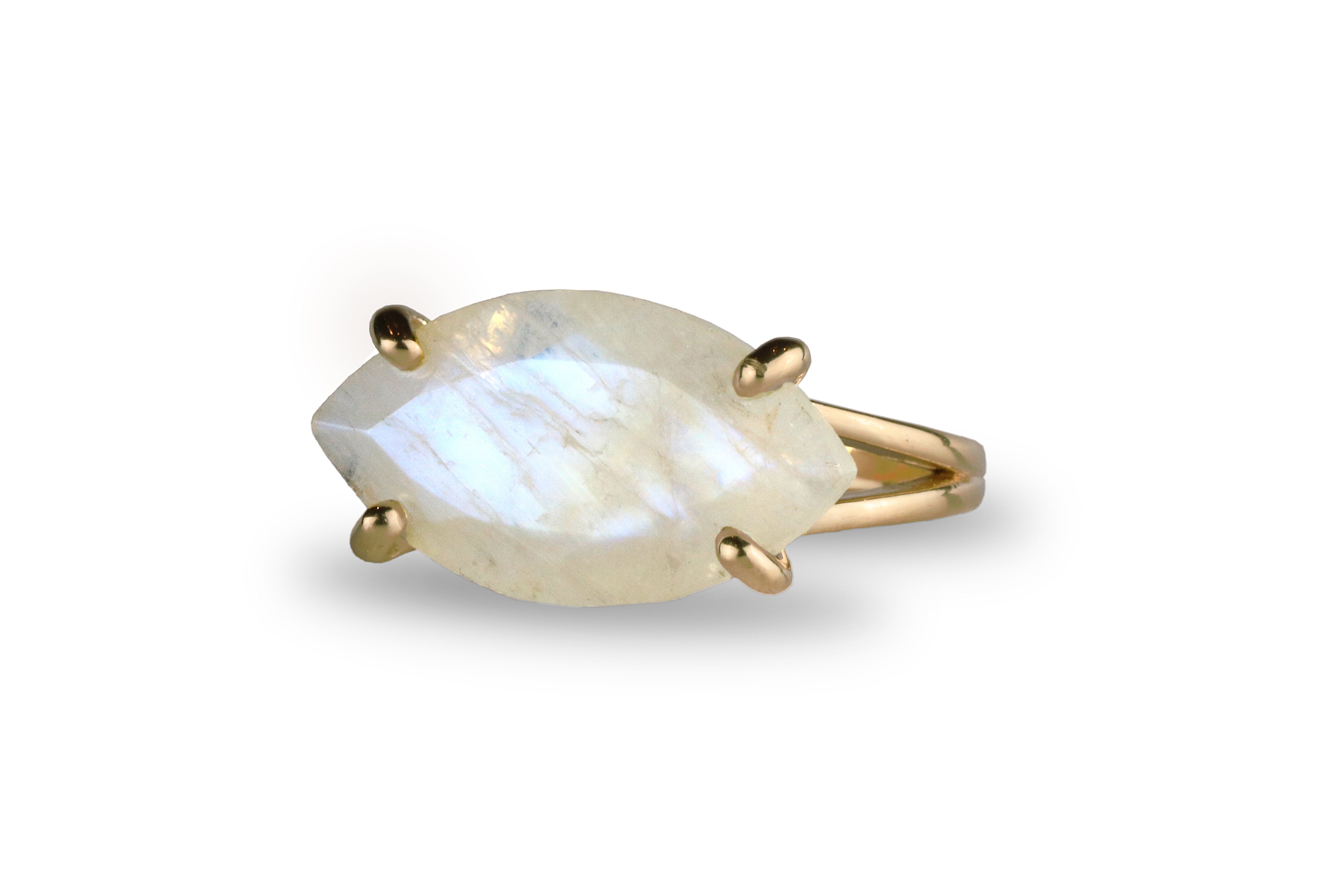 Marquise Moonstone Sterling Silver Ring Rings Anemone Jewelry