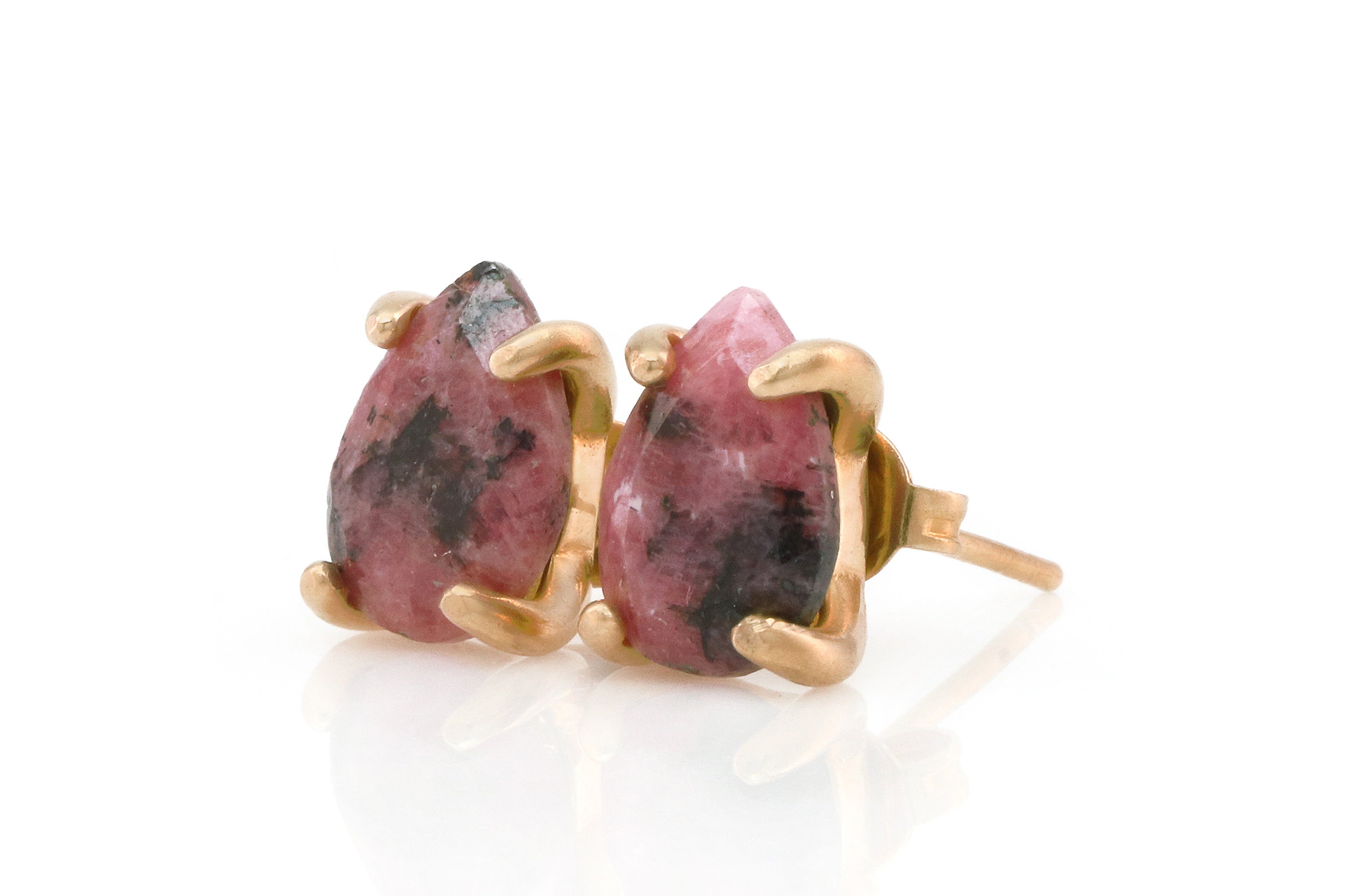 Sterling Silver Pear Rhodonite Earrings Earrings Anemone Unique