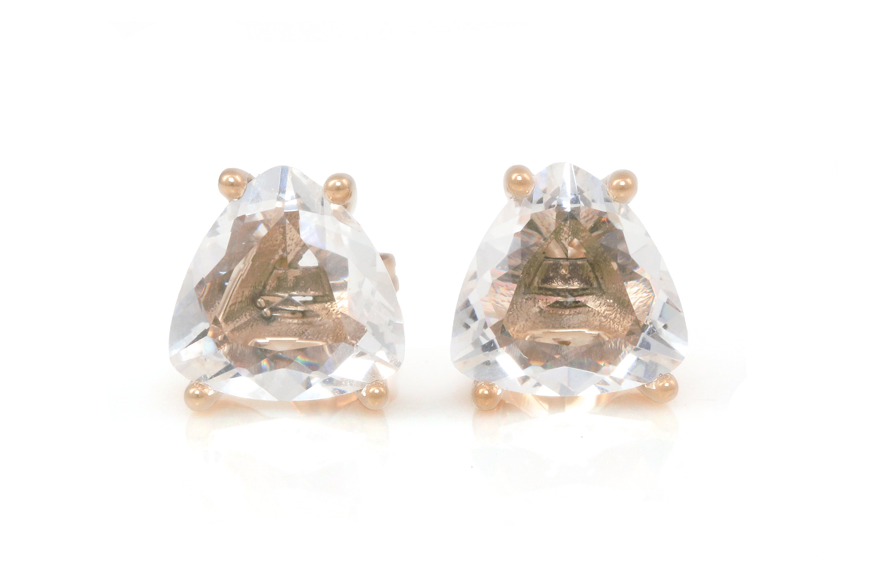 Sophisticated Crystal Quartz Rose Gold Stud Earrings Earrings Anemone Unique