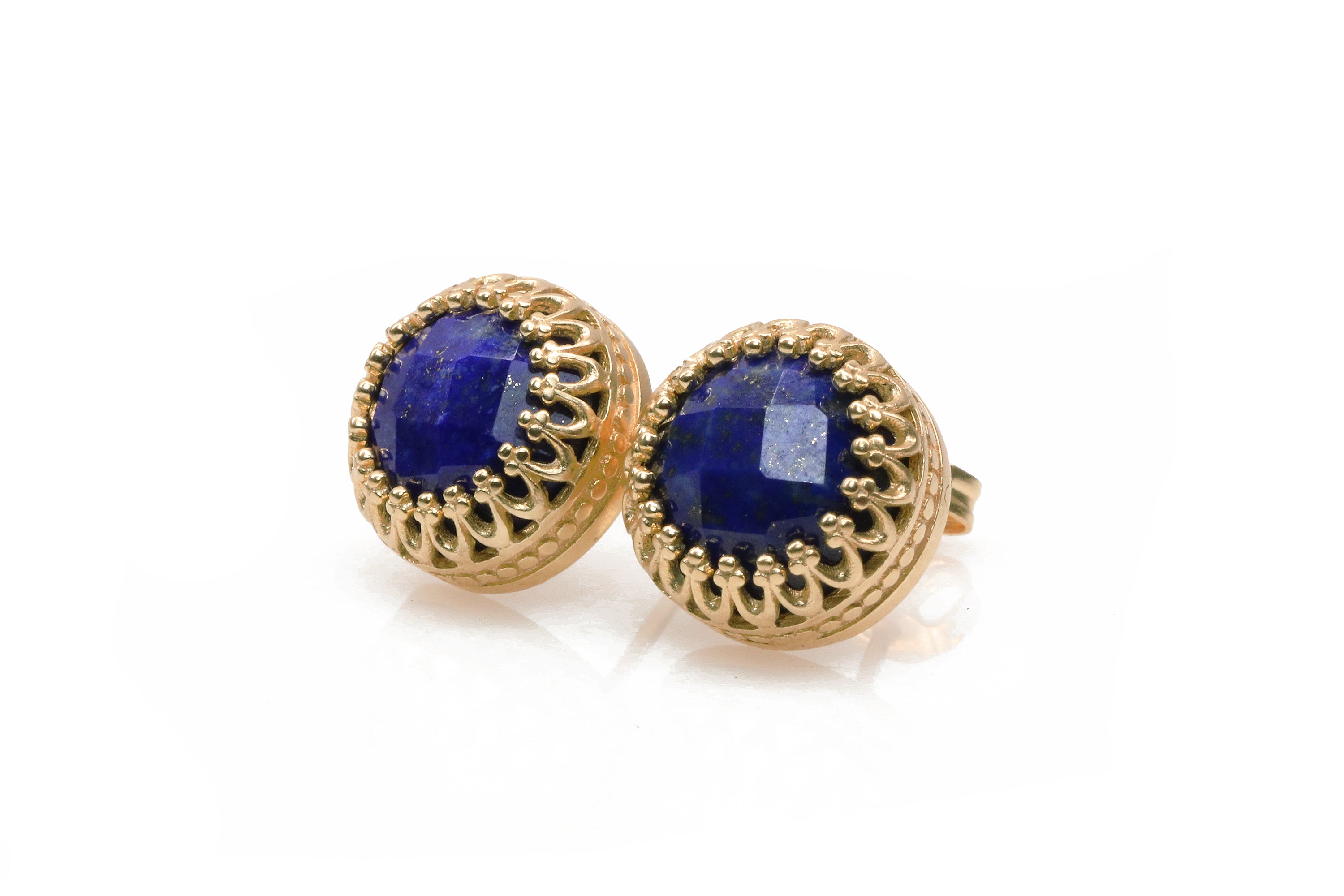 Stud Lapis Lazuli Earrings - Stone Earrings for Women in 14k Gold Filling - Drop Earrings for Formal Occasions and Everyday Wear Earrings Anemone Jewelry