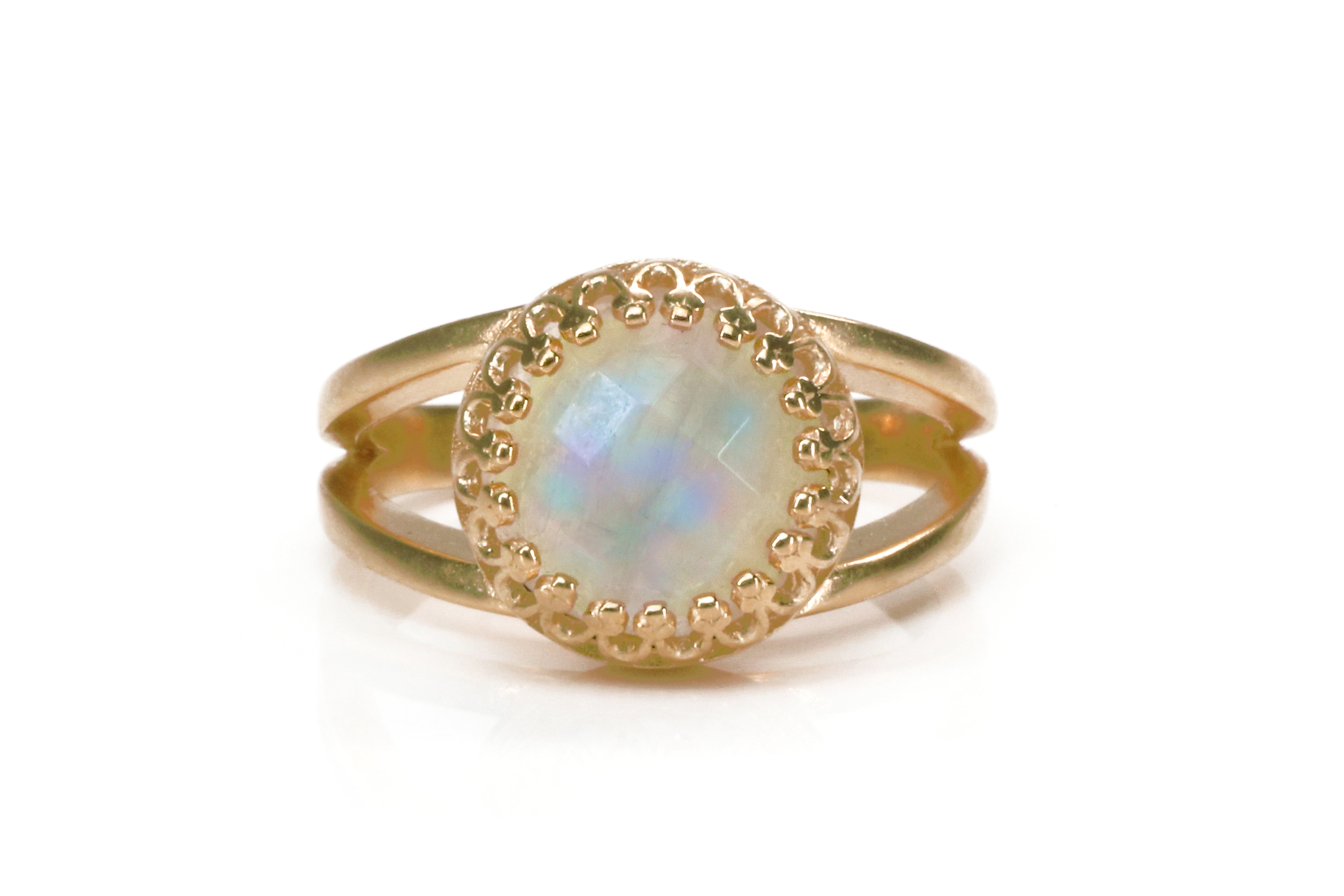 Cute Moonstone Ring in Rose Gold Rings Anemone Jewelry