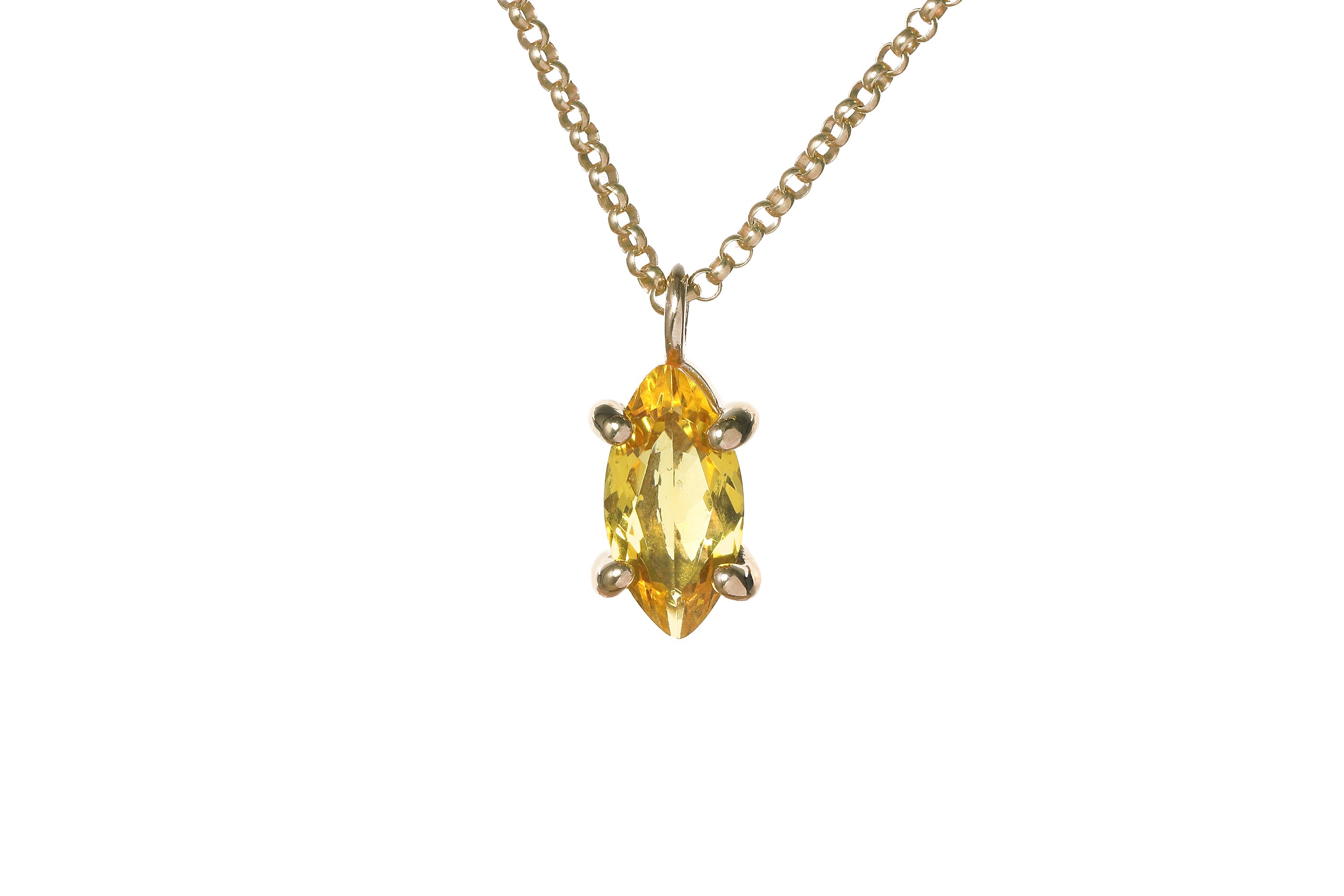 Marquise Citrine Gold Filled Necklace necklaces Anemone Unique