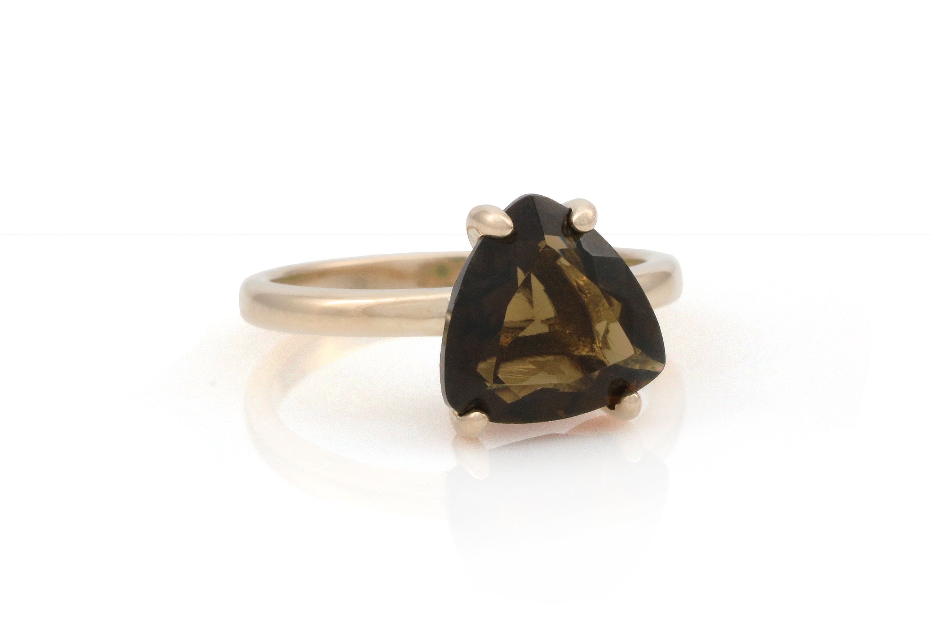 14K Gold Filled Ring with Smoky Quartz Rings Anemone Unique