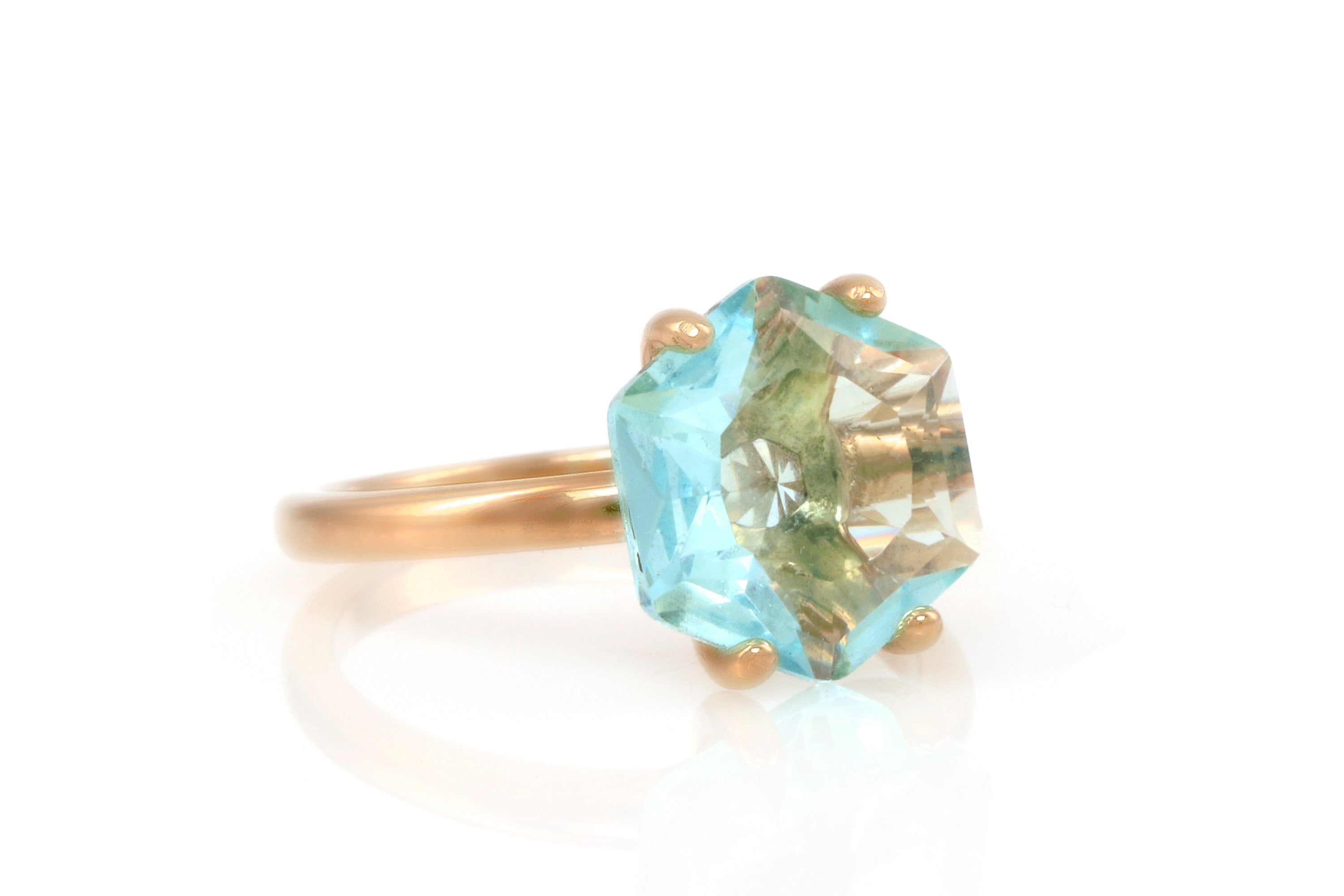 Gold Filled Hexagon Topaz Ring Rings Anemone Unique