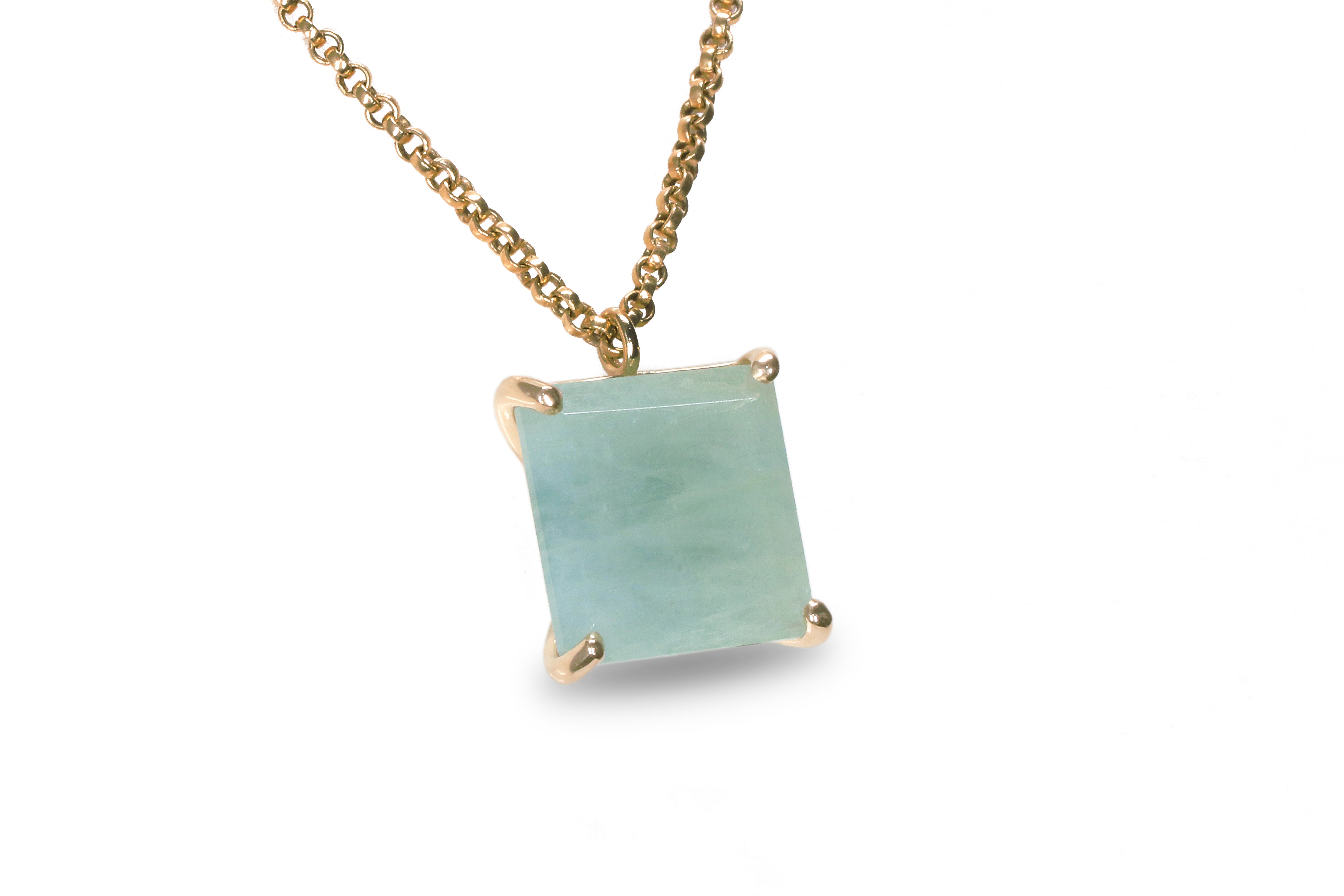 Aquamarine Necklace 14k Gold Filled Chain necklaces Anemone Jewelry
