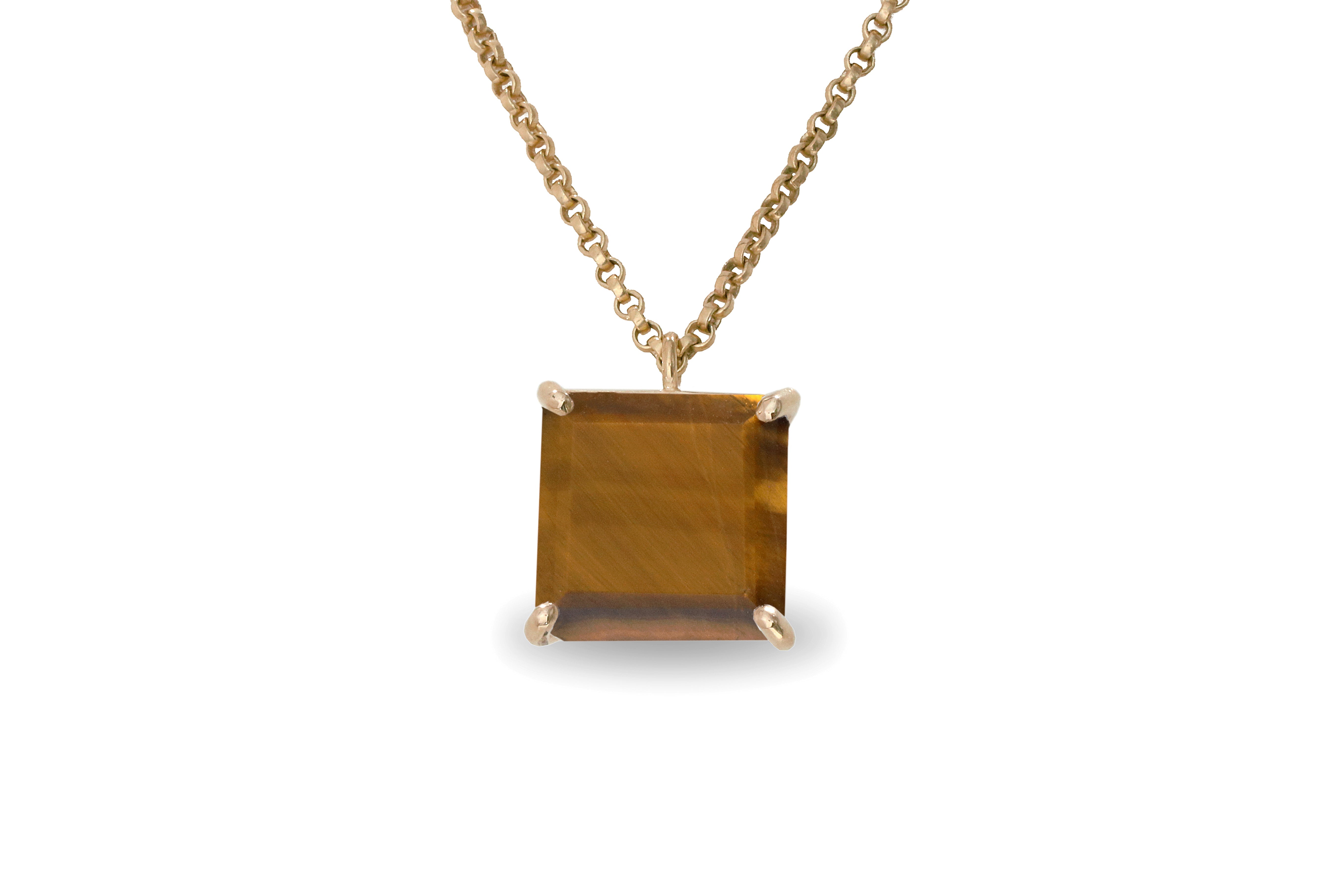 Natural Tiger Eye Necklace in 14k Gold Filled necklaces Anemone Jewelry