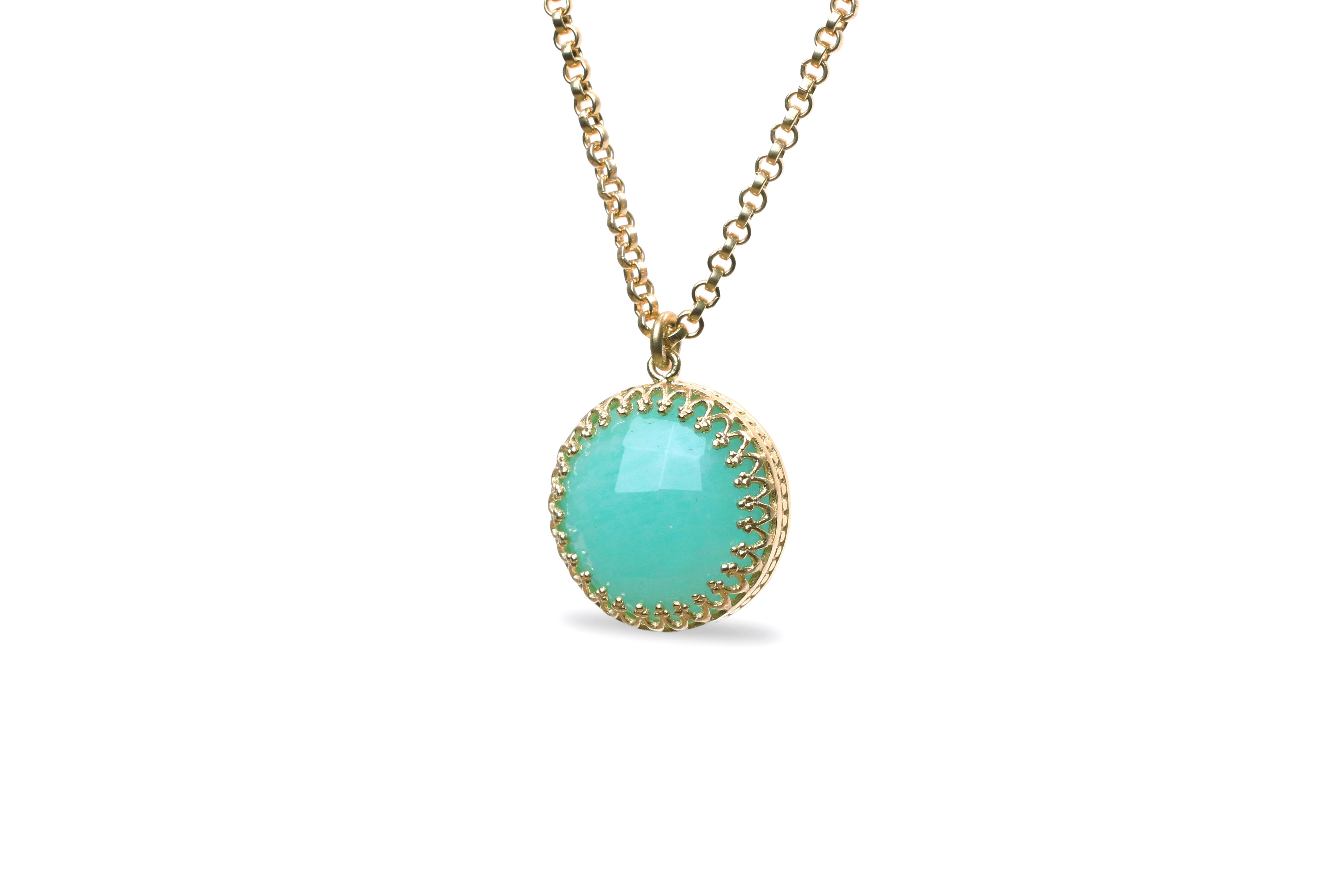 Sterling Silver Custom Amazonite Crystal Necklace necklaces Anemone Jewelry