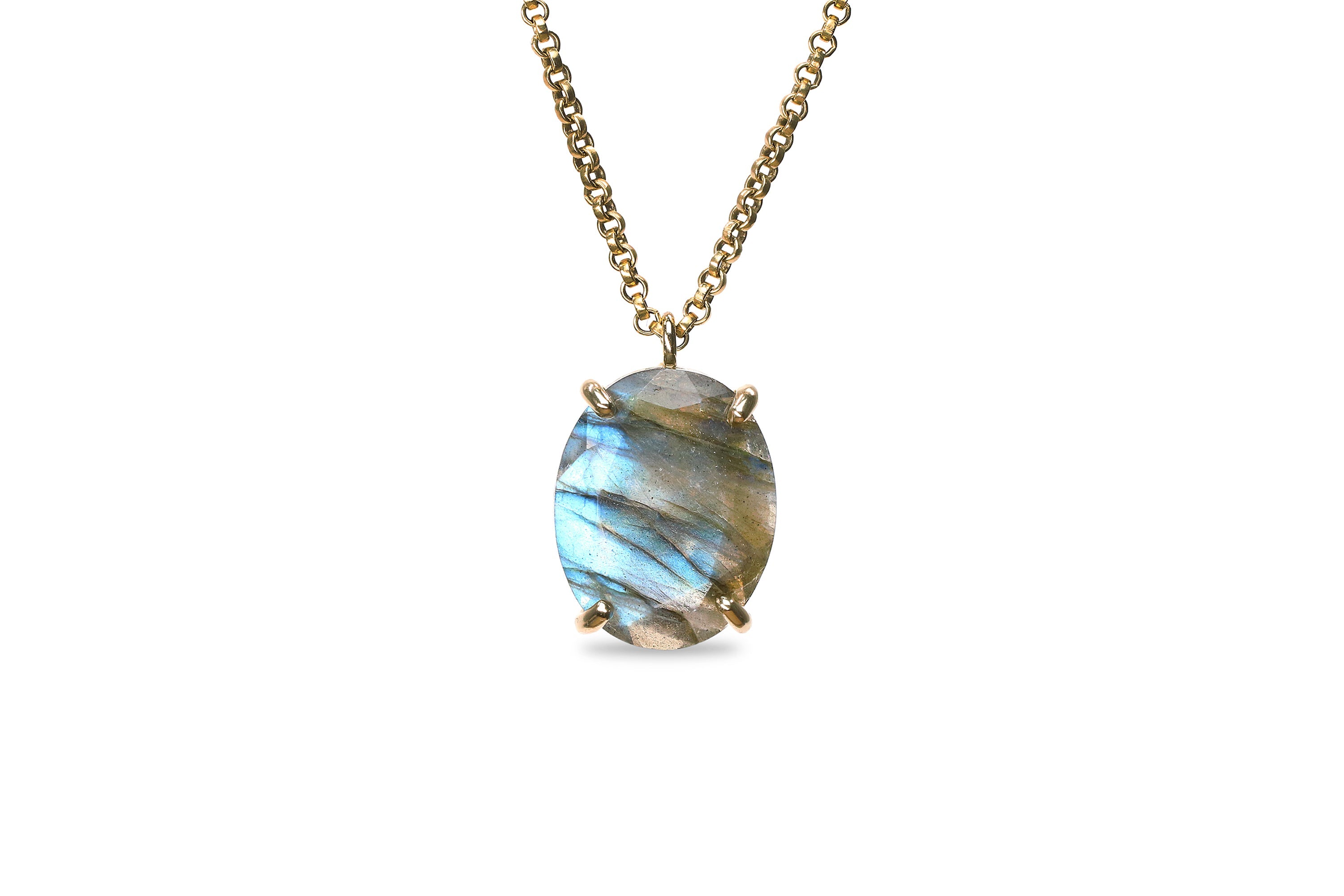Charming Gold Labradorite Pendant Necklace necklaces Anemone Jewelry