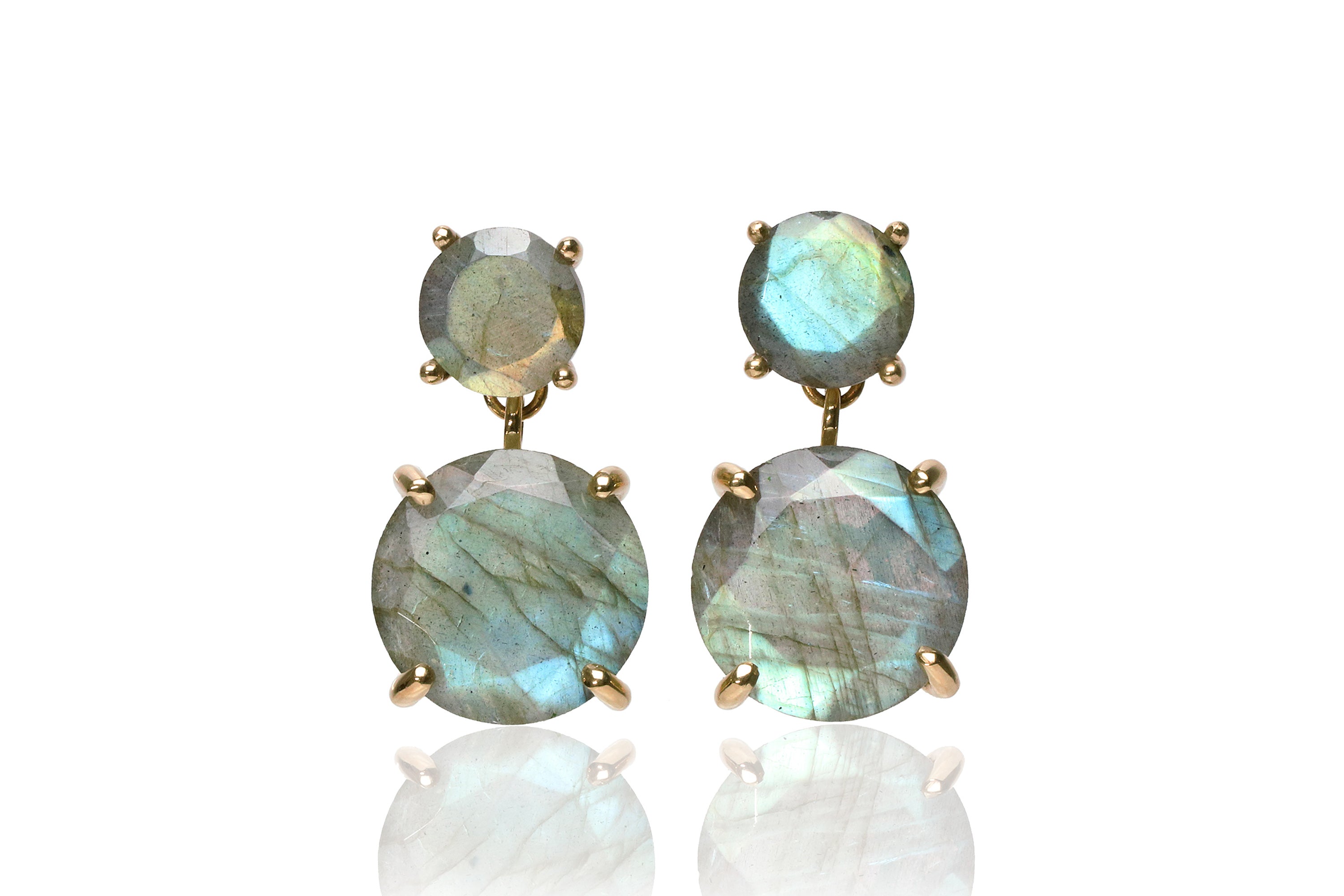 Multi Stone Labradorite Earrings in Sterling Silver Earrings Anemone Jewelry