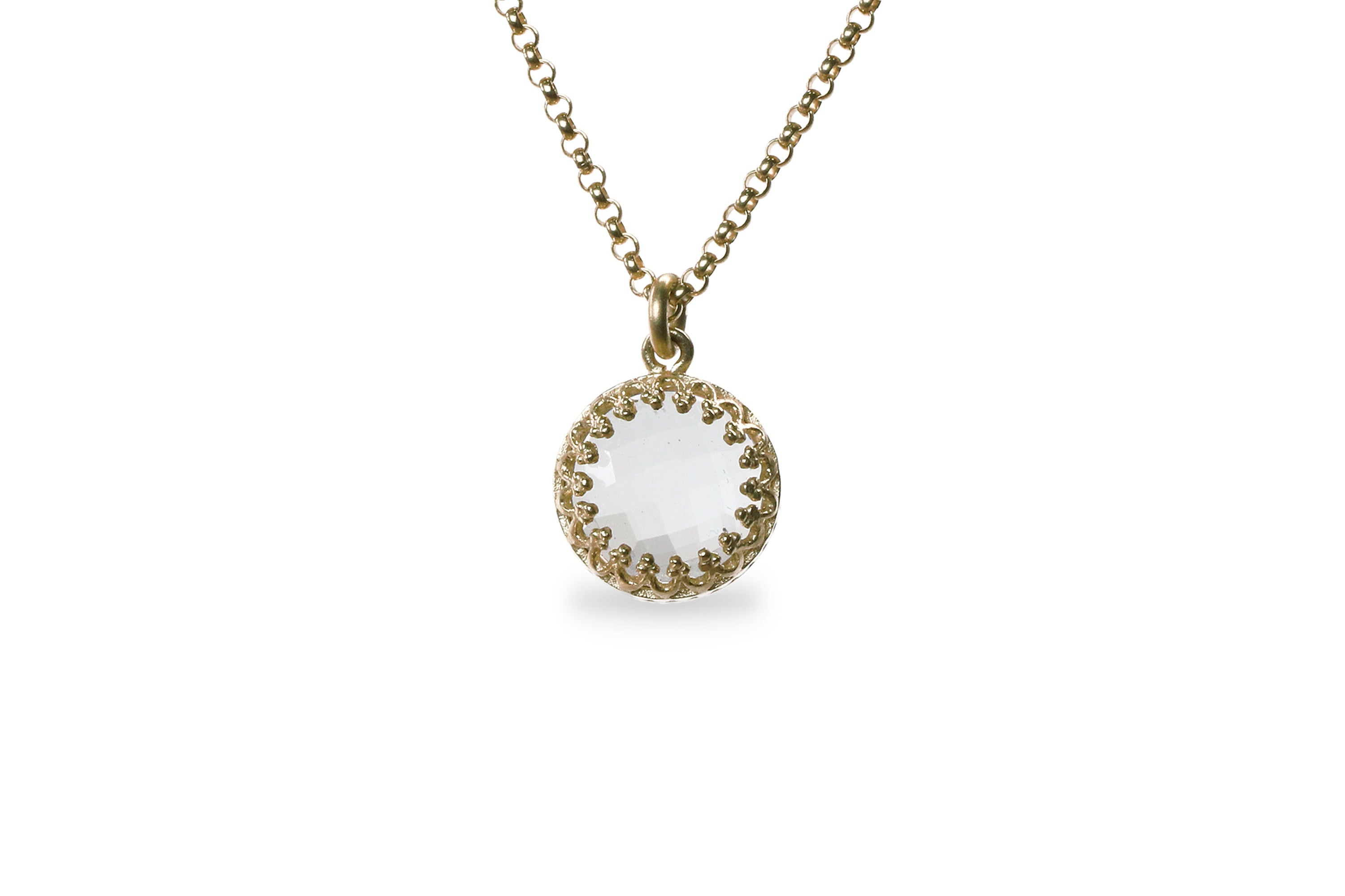 Delicate Quartz Crystal Gold Necklace necklaces Anemone Jewelry