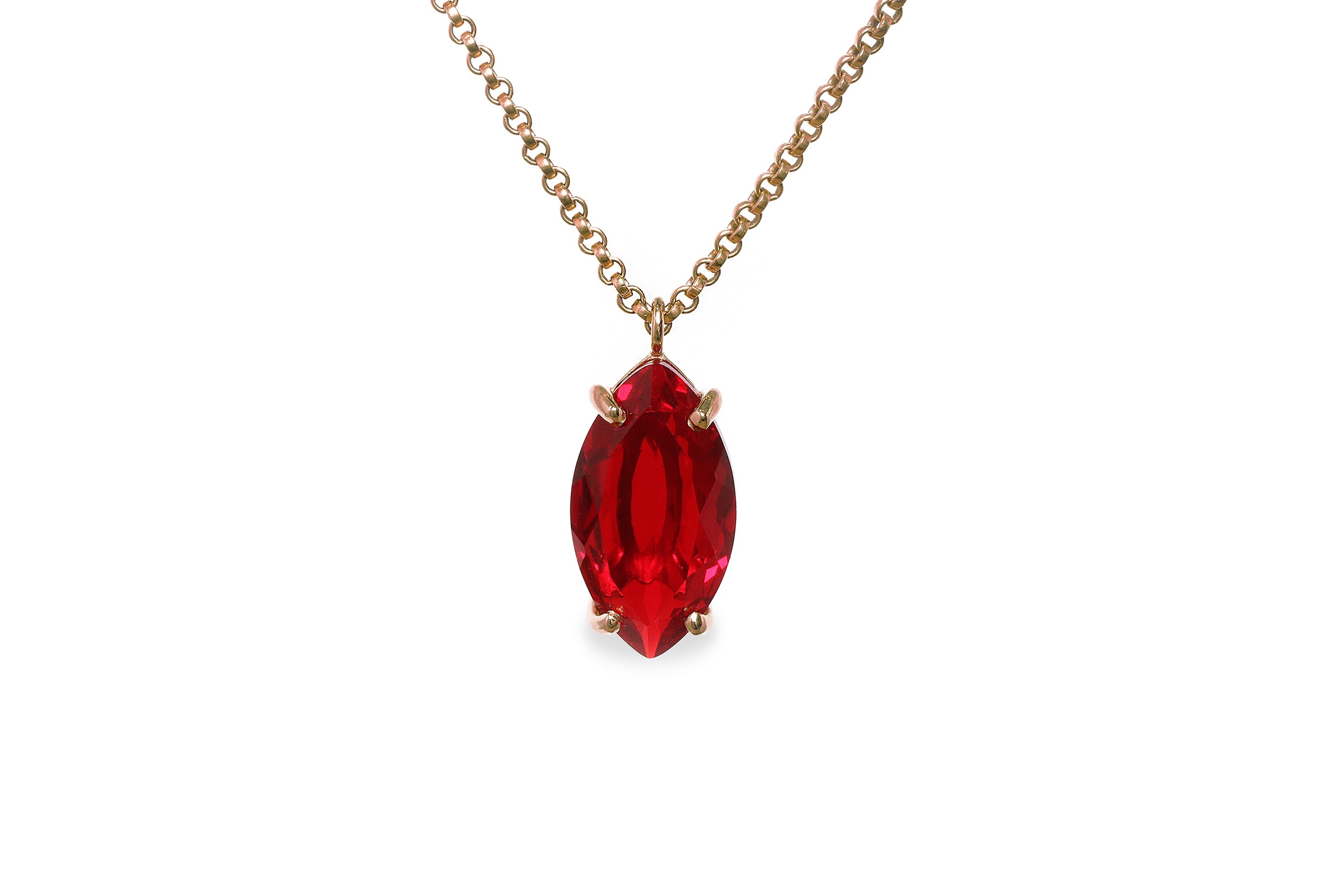 Marquise Ruby Gemstone Gold Filled Necklace necklaces Anemone Jewelry