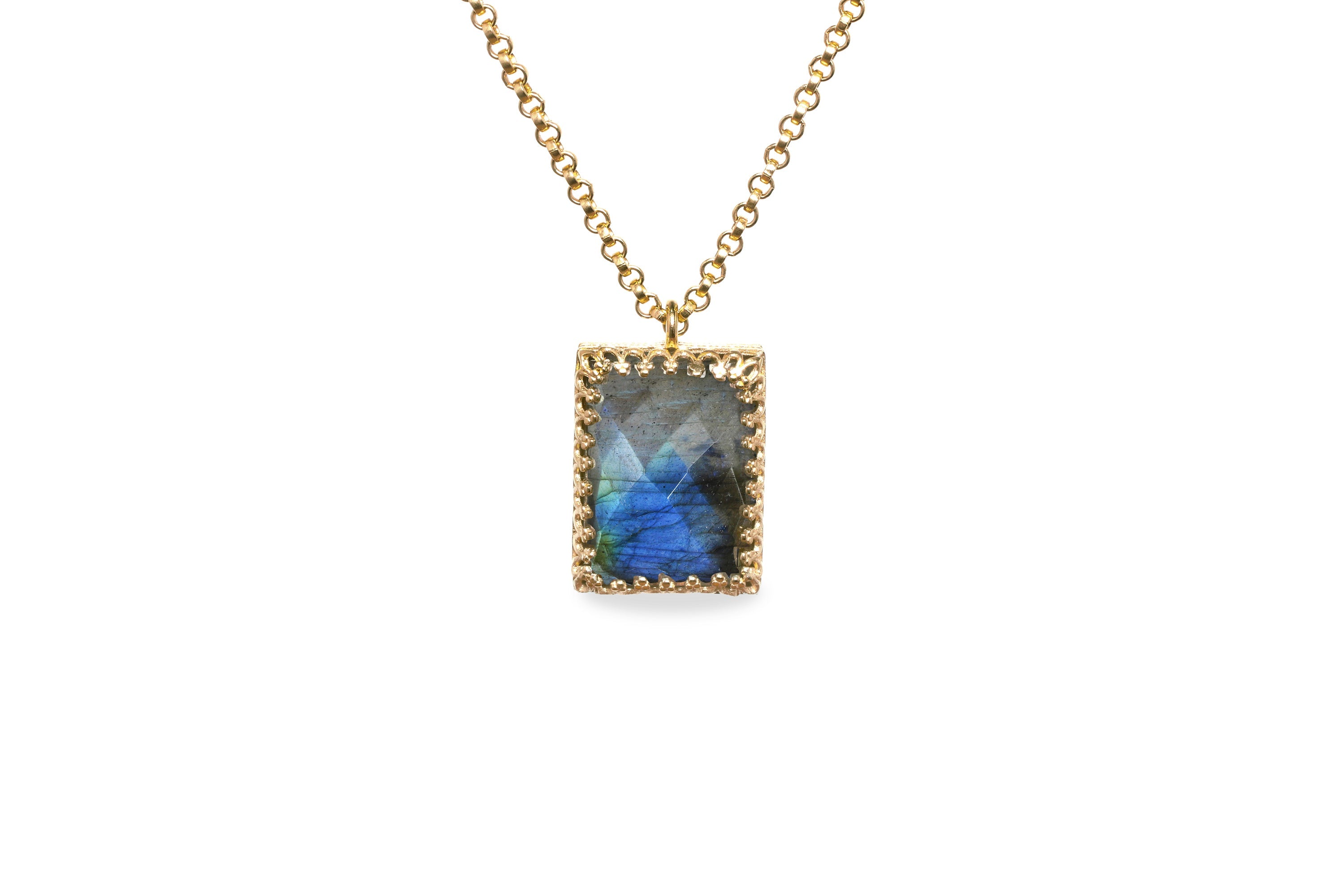 Luminescent Labradorite Gold Filled Necklace necklaces Anemone Jewelry