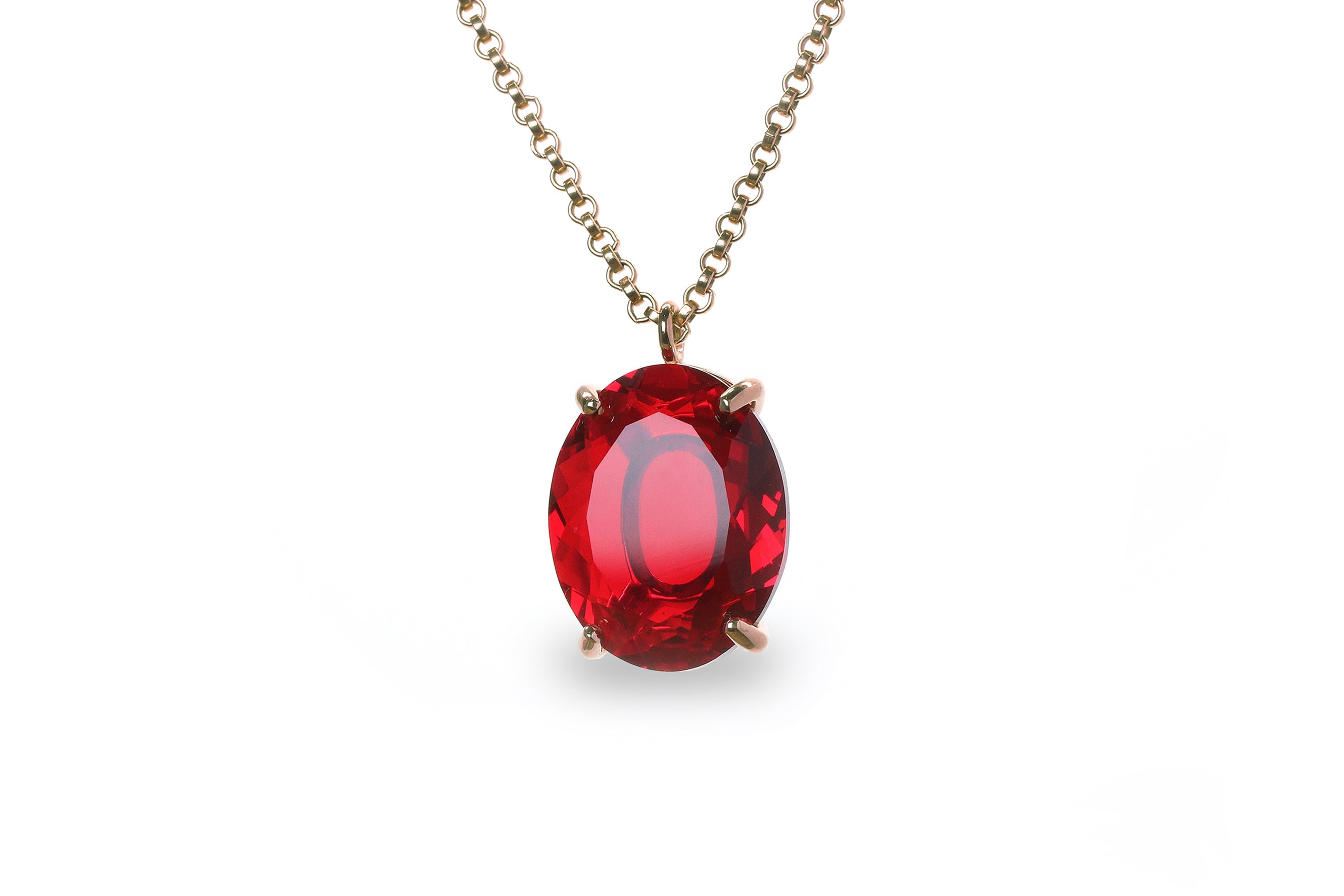 Bold Ruby Sterling Silver Necklace necklaces Anemone Jewelry