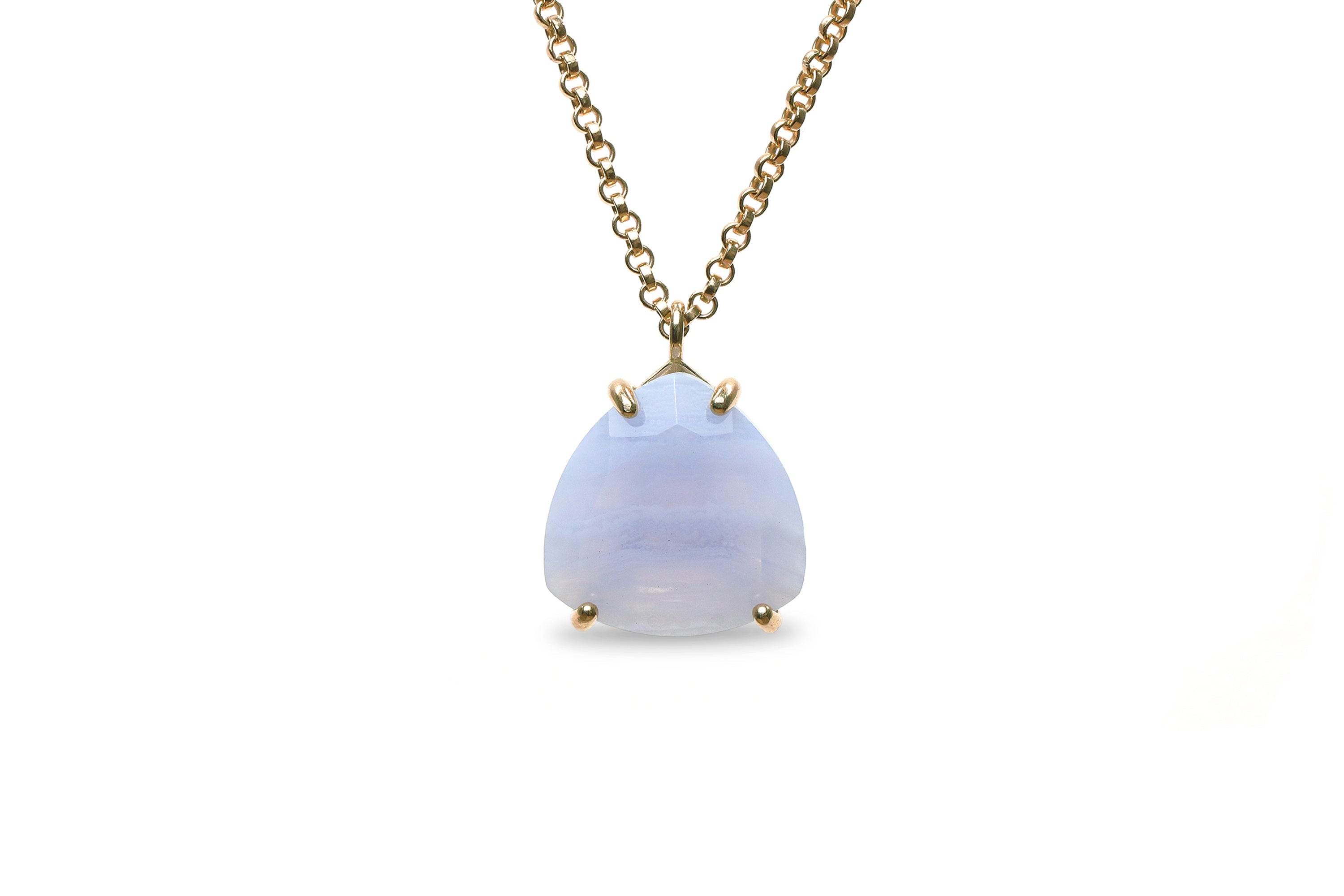 Trillion Cut Lace Agate Necklace necklaces Anemone Jewelry