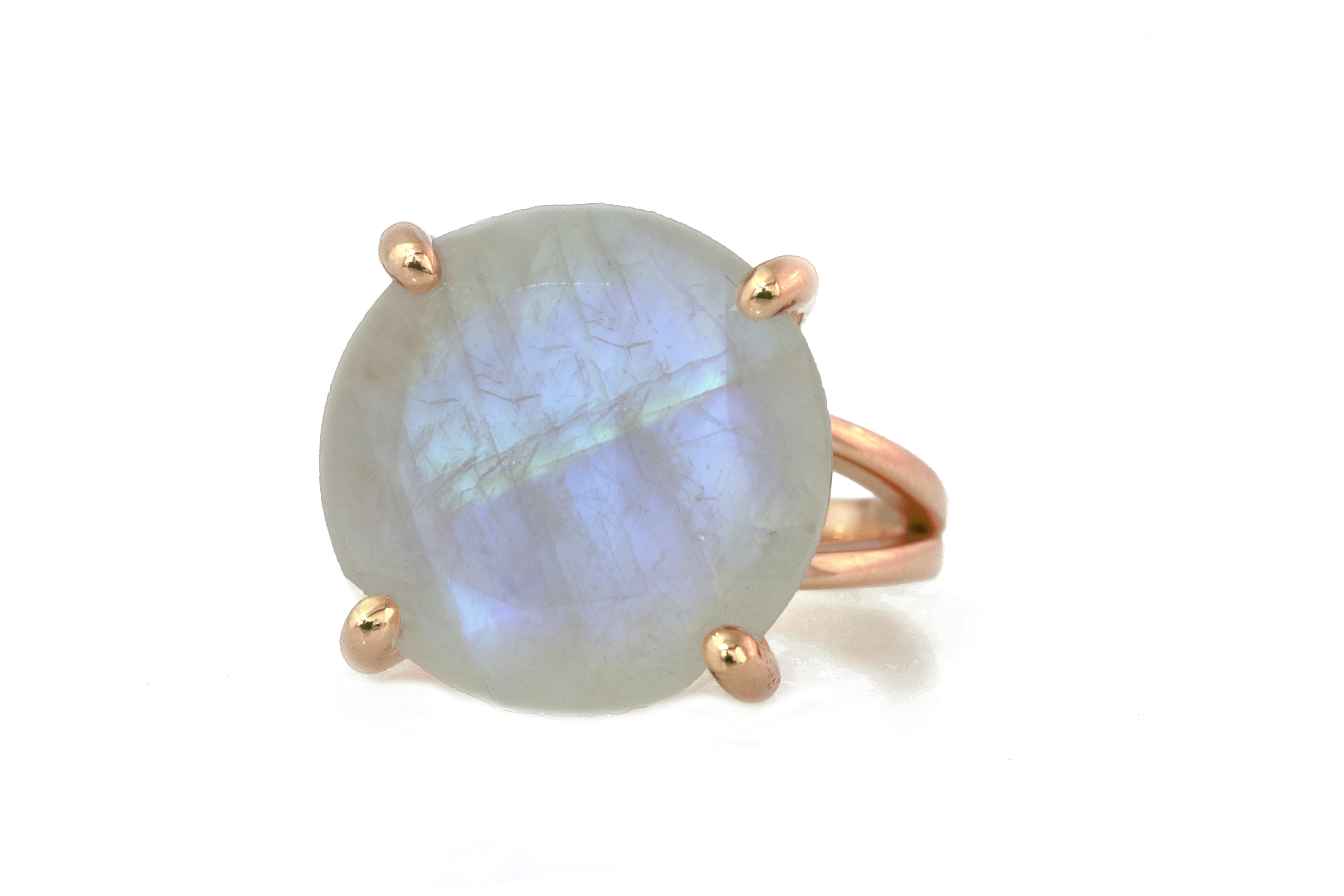 14K Gold Moonstone Ring Rings Anemone Jewelry