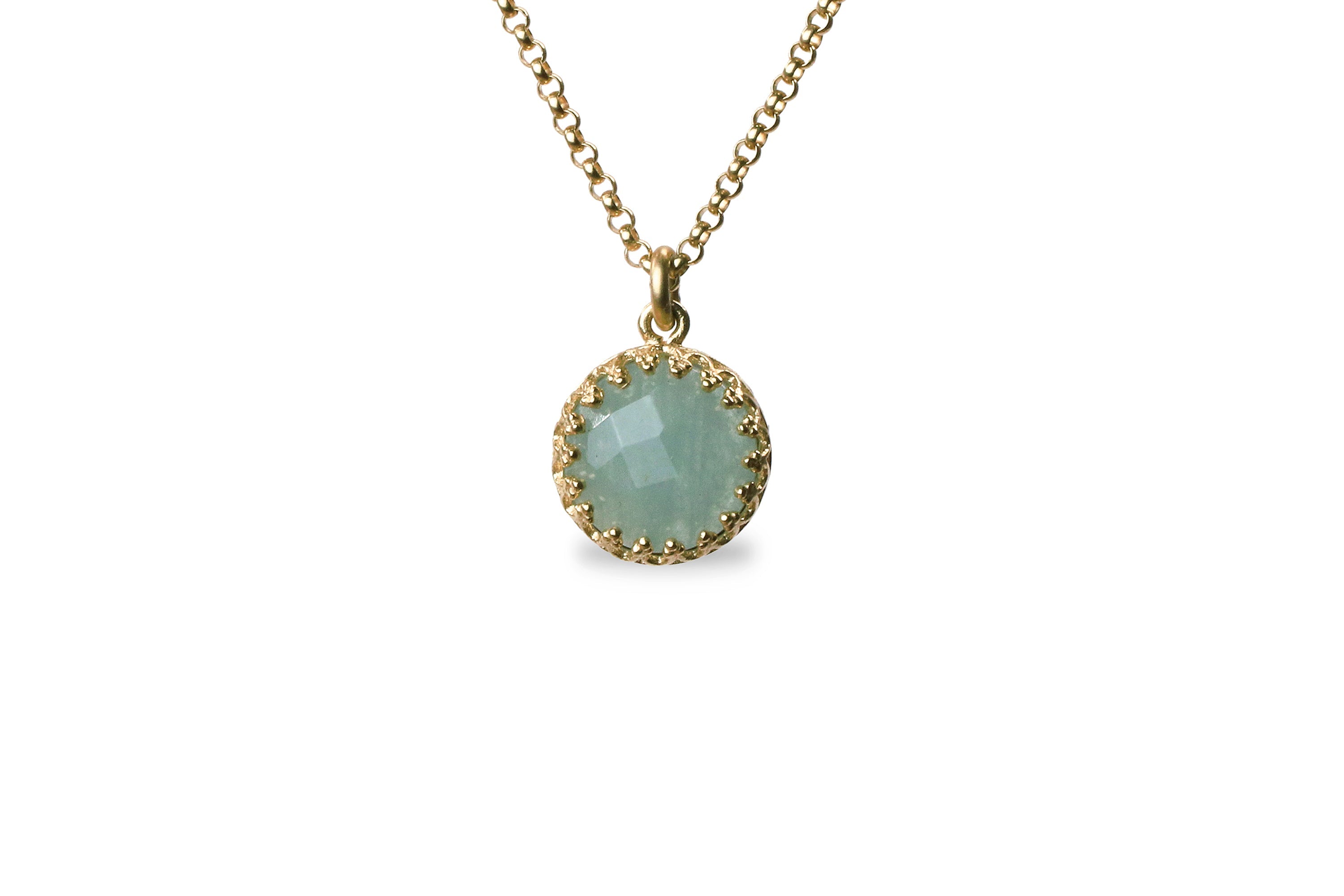 Aquamarine Necklace in 14k Gold necklaces Anemone Jewelry