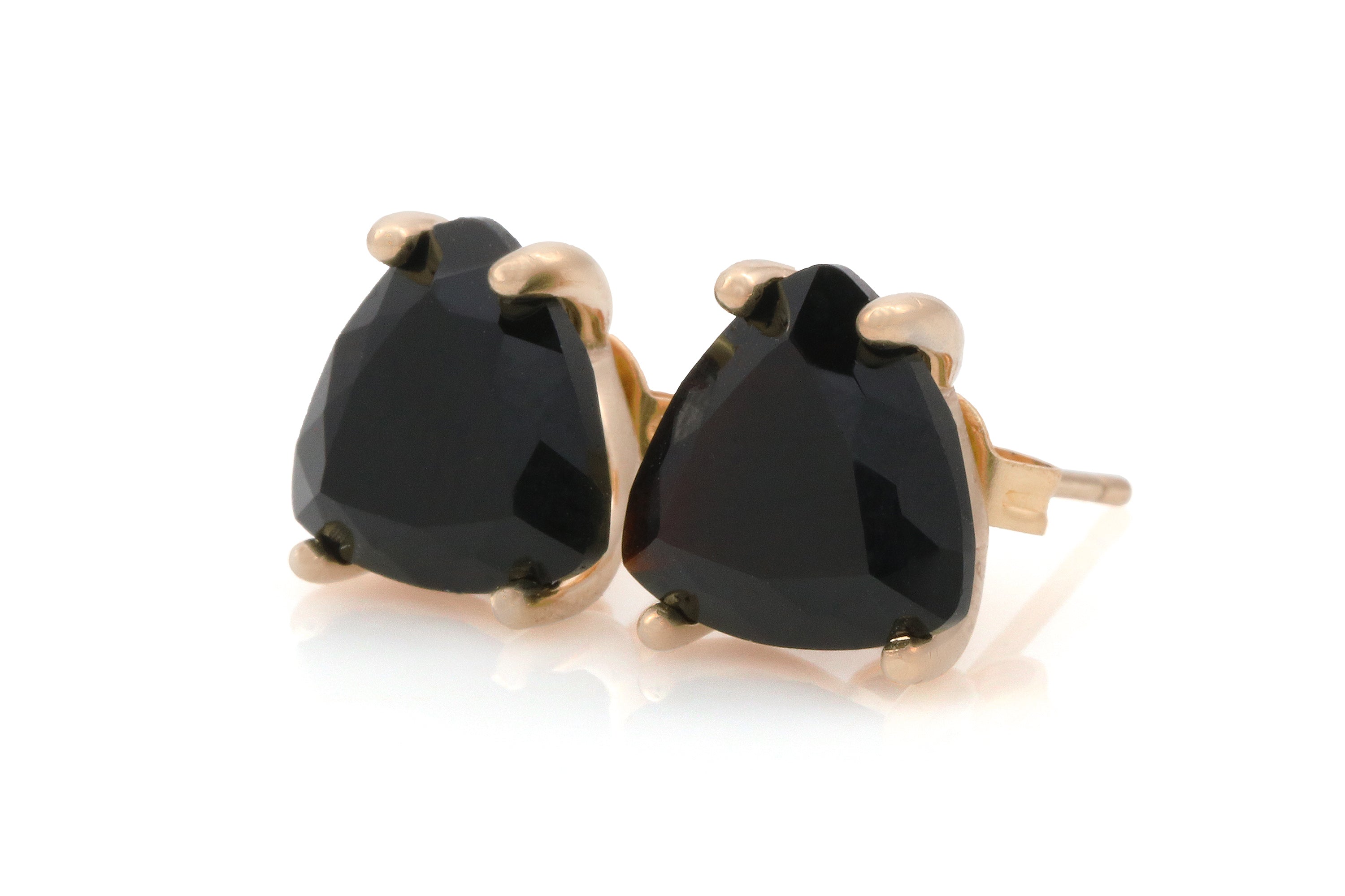 Sterling Silver Trillion Black Onyx Stud Earrings Earrings Anemone Unique