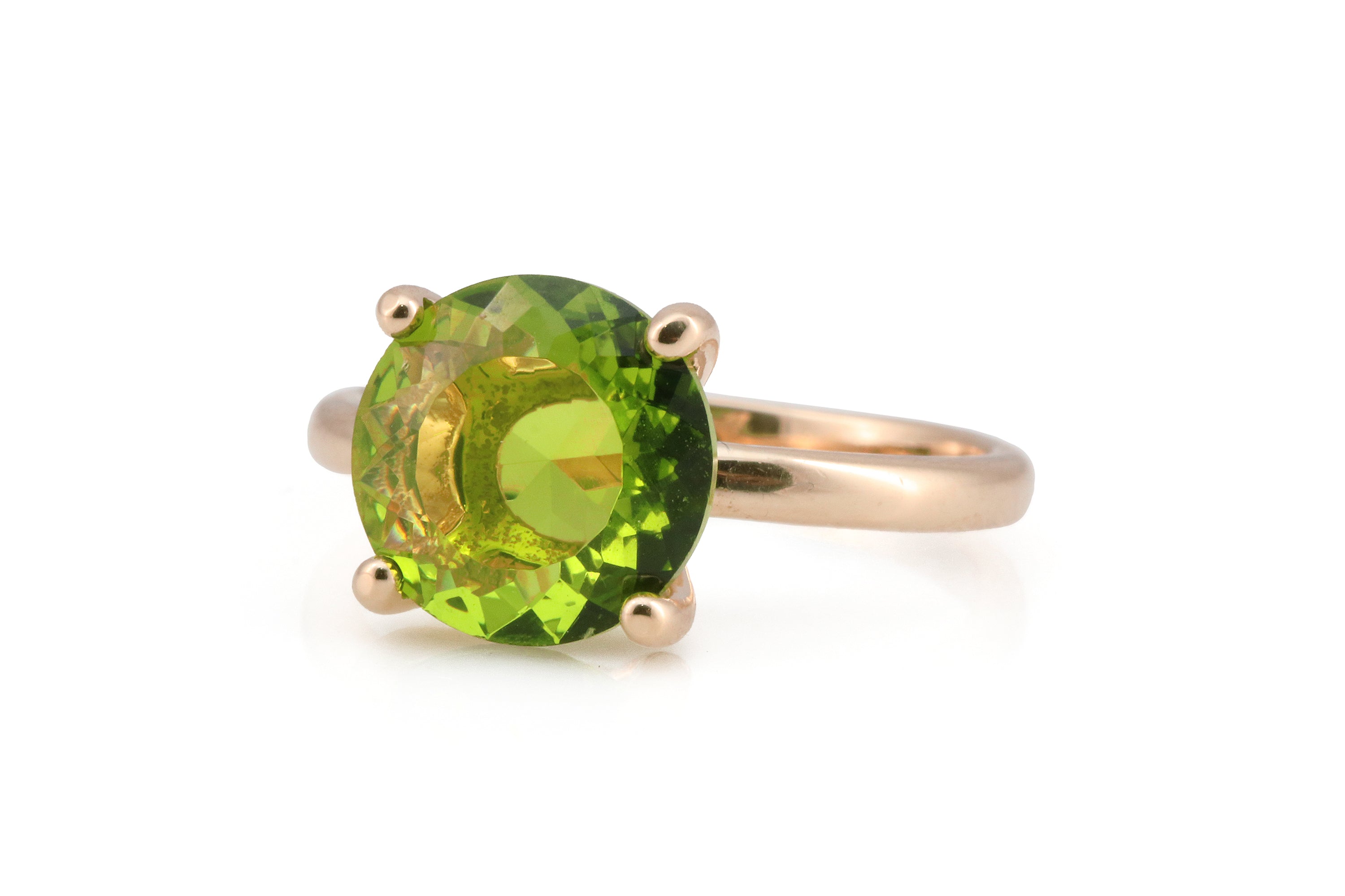 10mm Peridot 925 Silver Women Ring Rings Anemone Unique