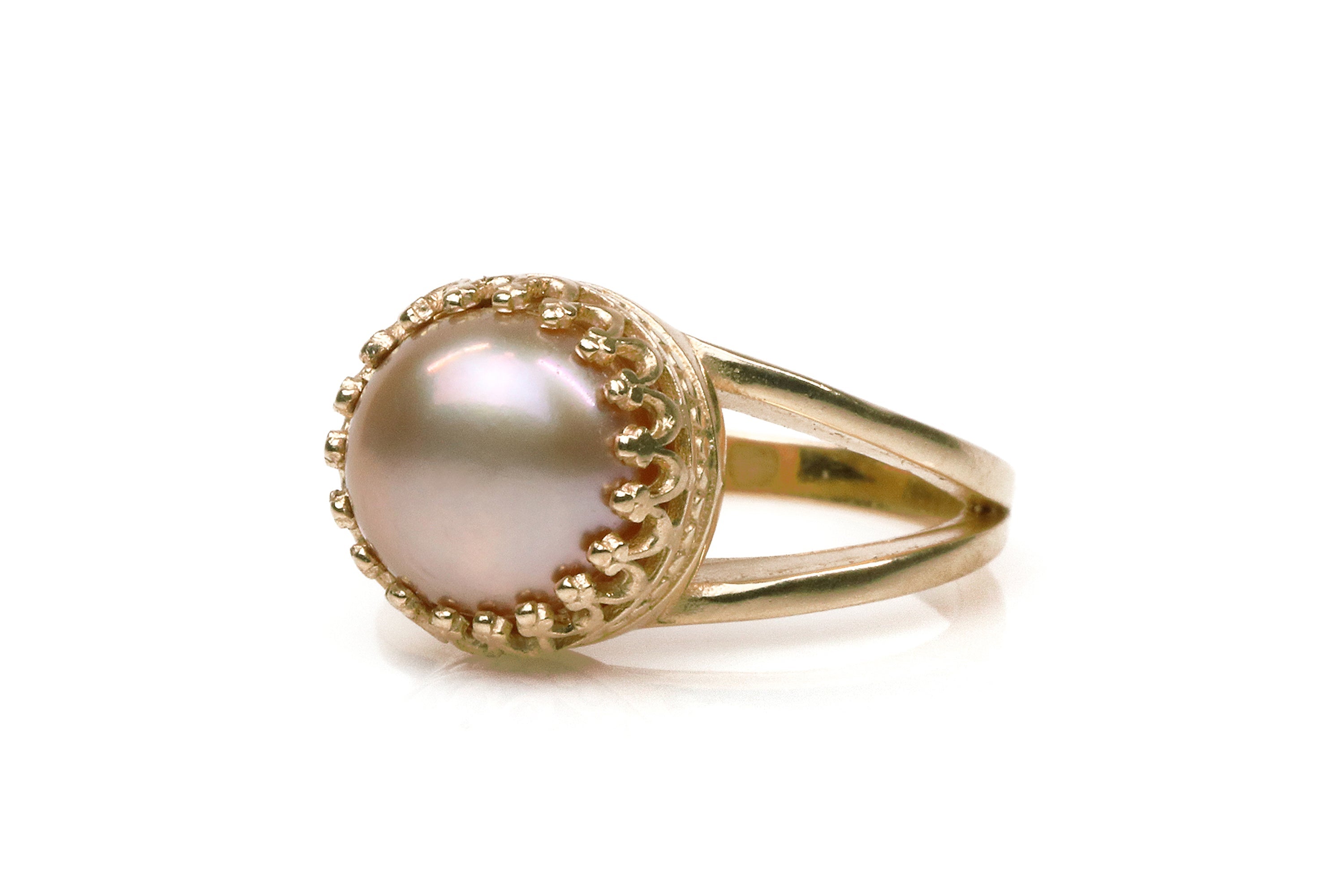 925 Sterling Silver Ring with Pink Freshwater Pearl Rings Anemone Jewelry