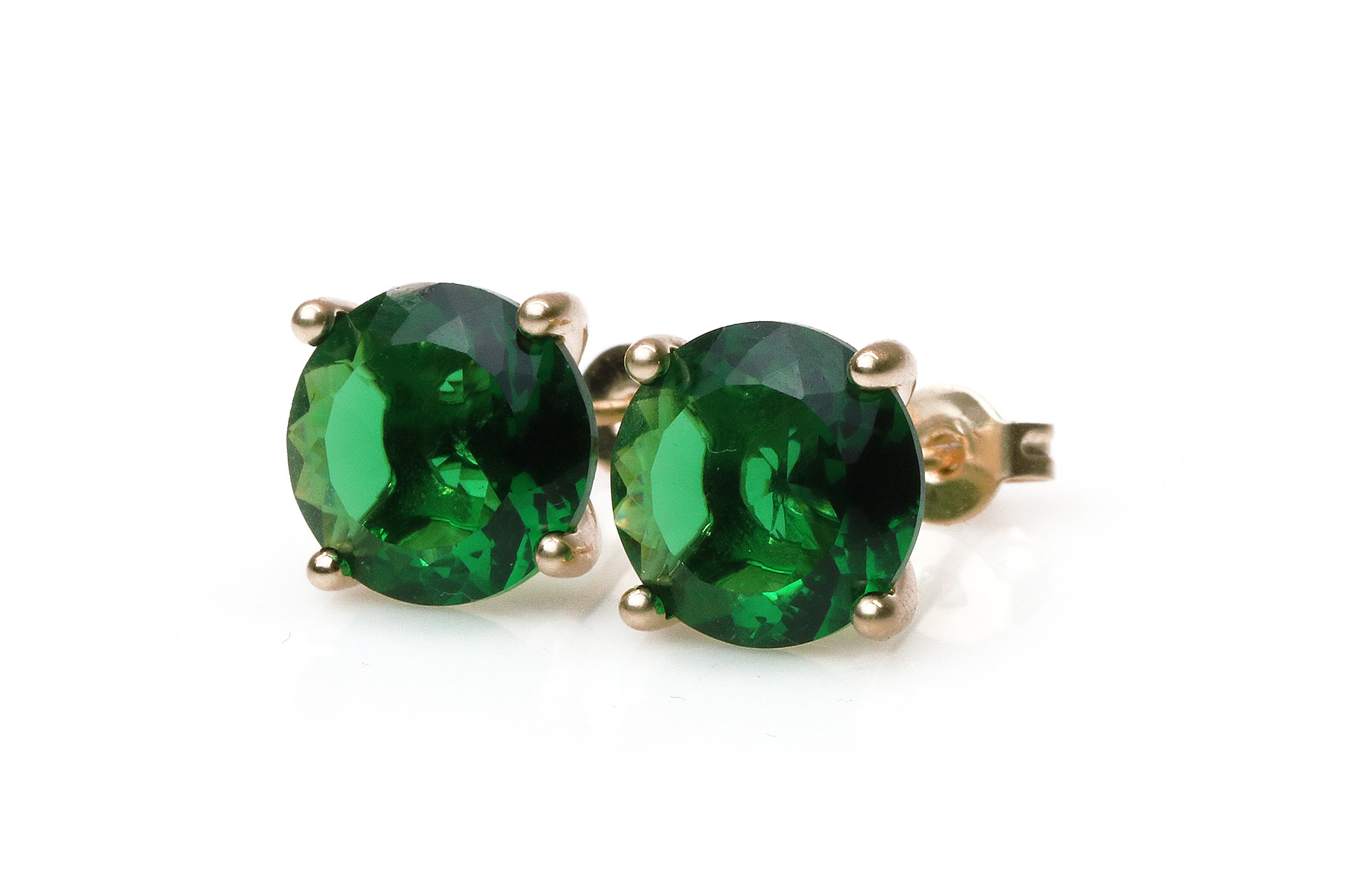 Silver Sterling Emerald Stud Earrings Earrings Anemone Unique