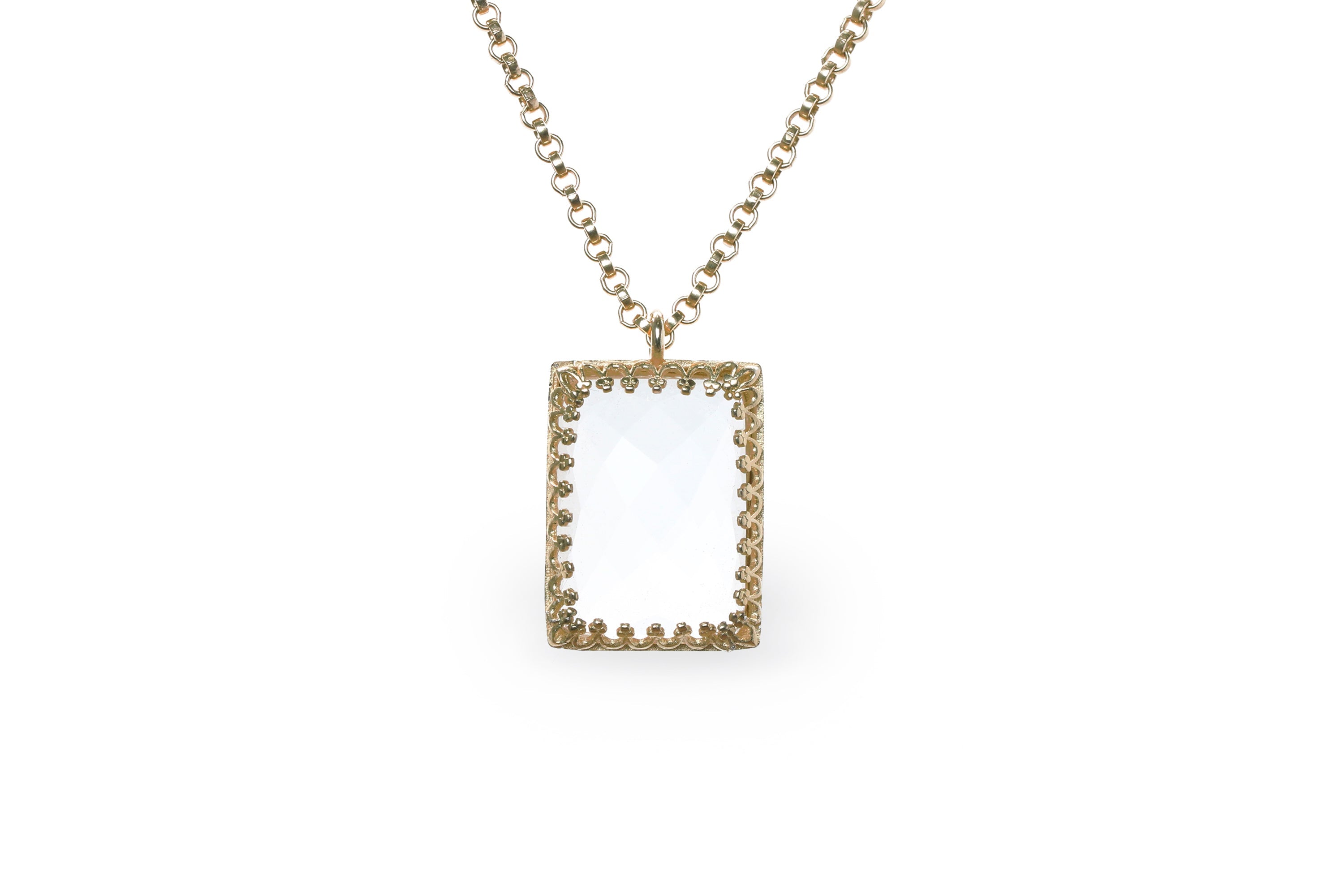 Statement Crystal Quartz Gold Filled Necklace necklaces Anemone Jewelry