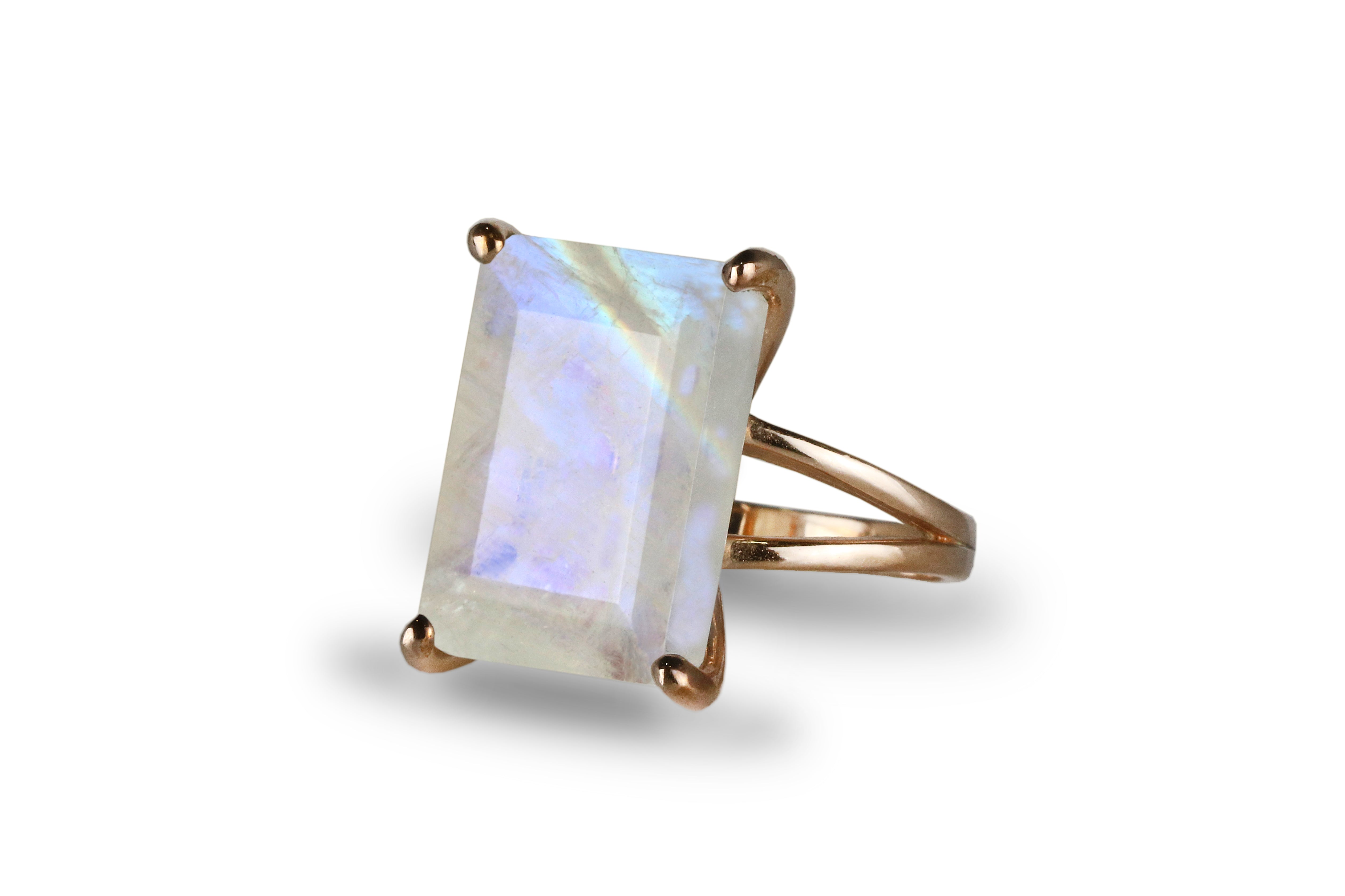 Exquisite Moonstone Ring in 925 Sterling Silver Rings Anemone Jewelry