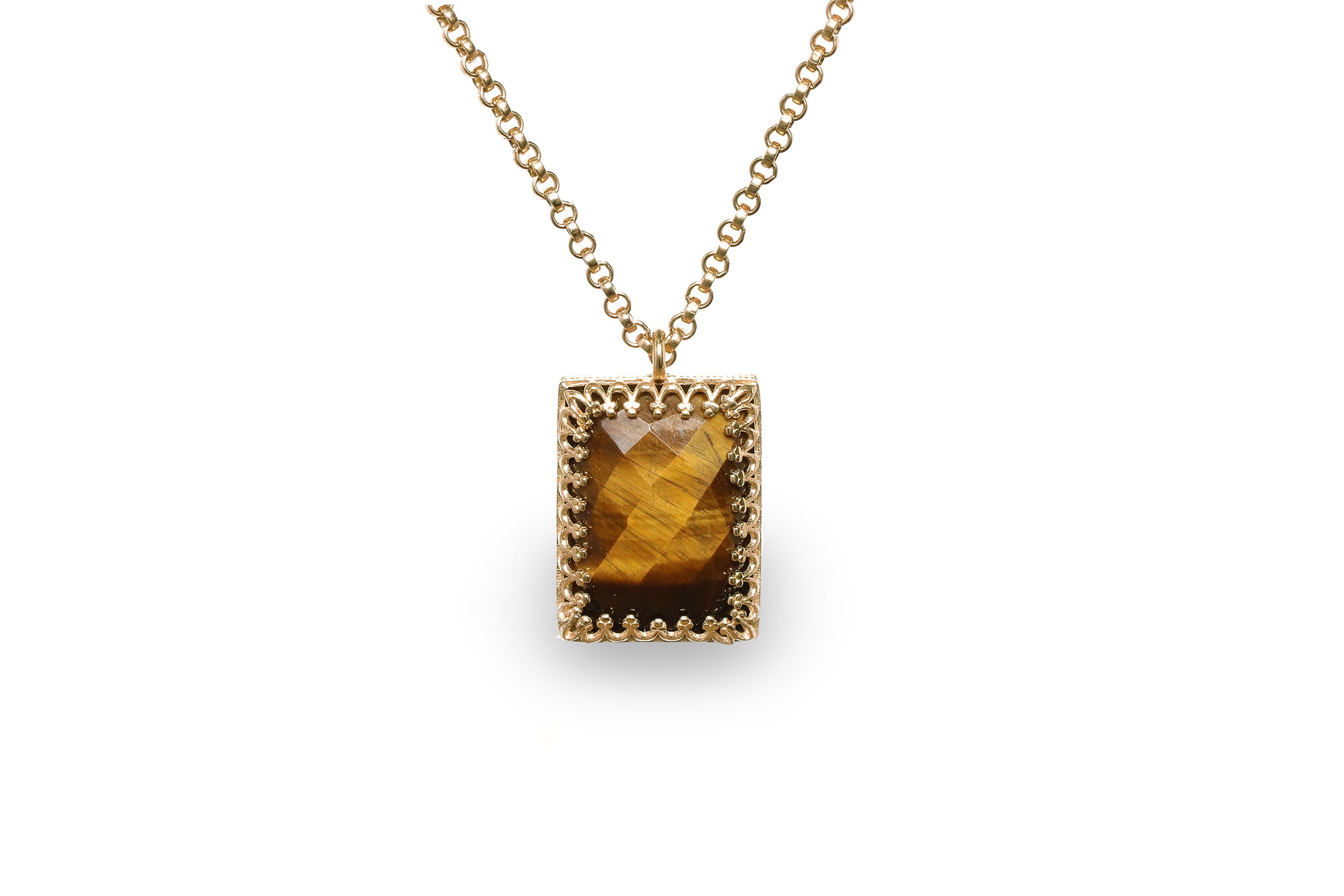 Stylish Tiger Eye Gold Filled Necklace necklaces Anemone Jewelry