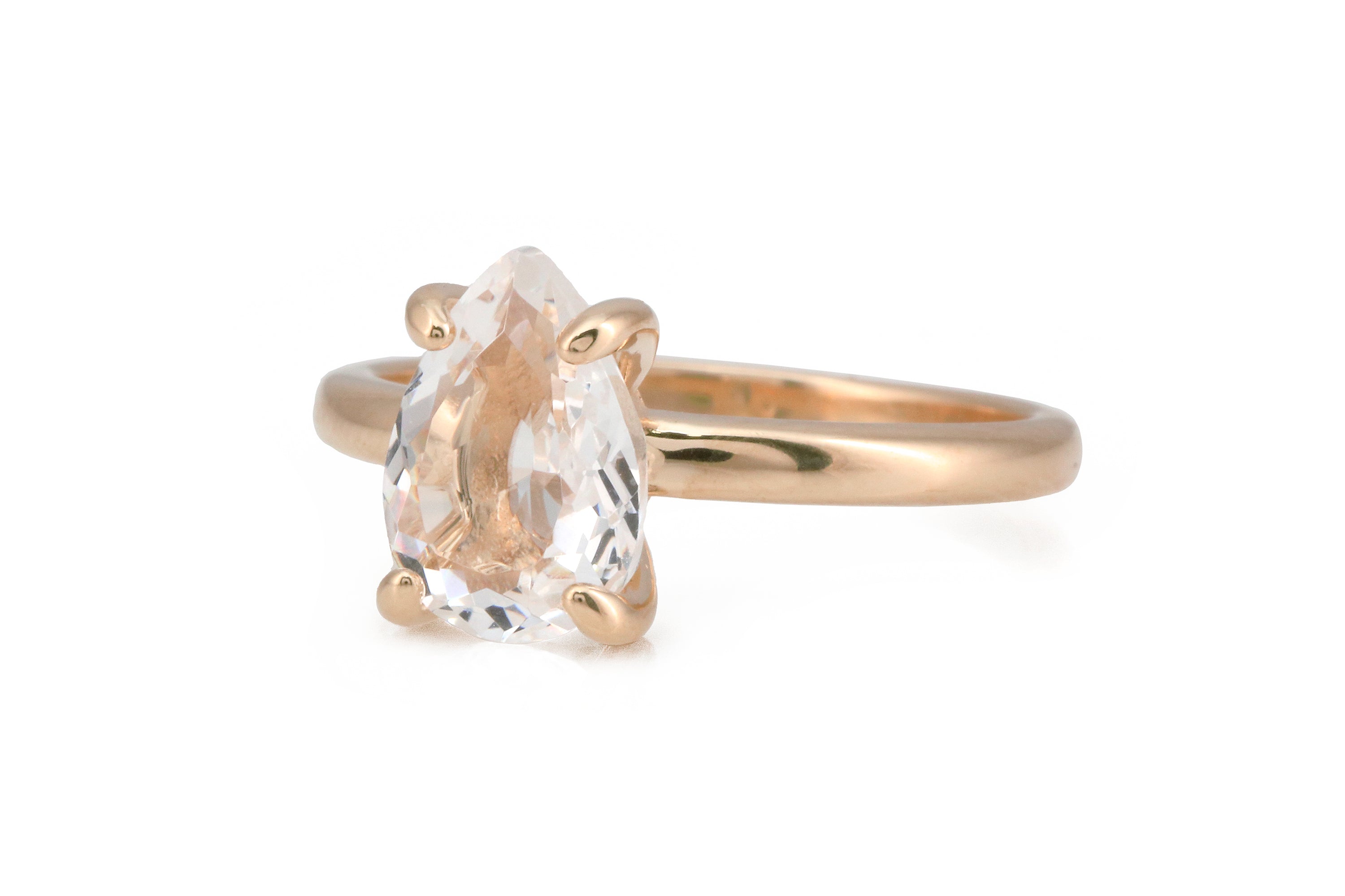 Sparkly Pear Quartz Ring in Sterling Silver Rings Anemone Unique