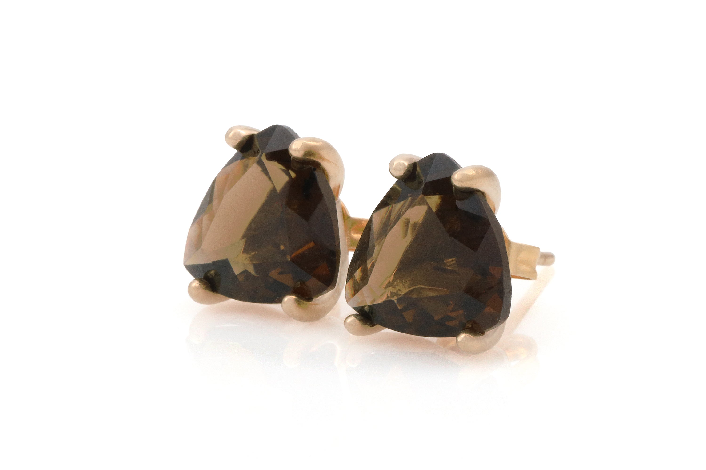 Smoky Quartz Sterling Silver Stud Earrings Earrings Anemone Unique