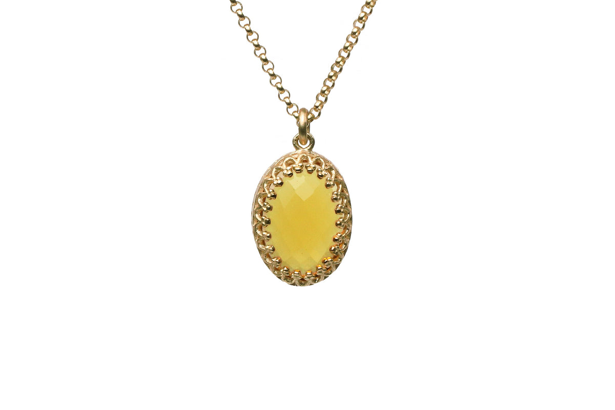Vintage Style Citrine Victorian Gold Necklace necklaces Anemone Jewelry