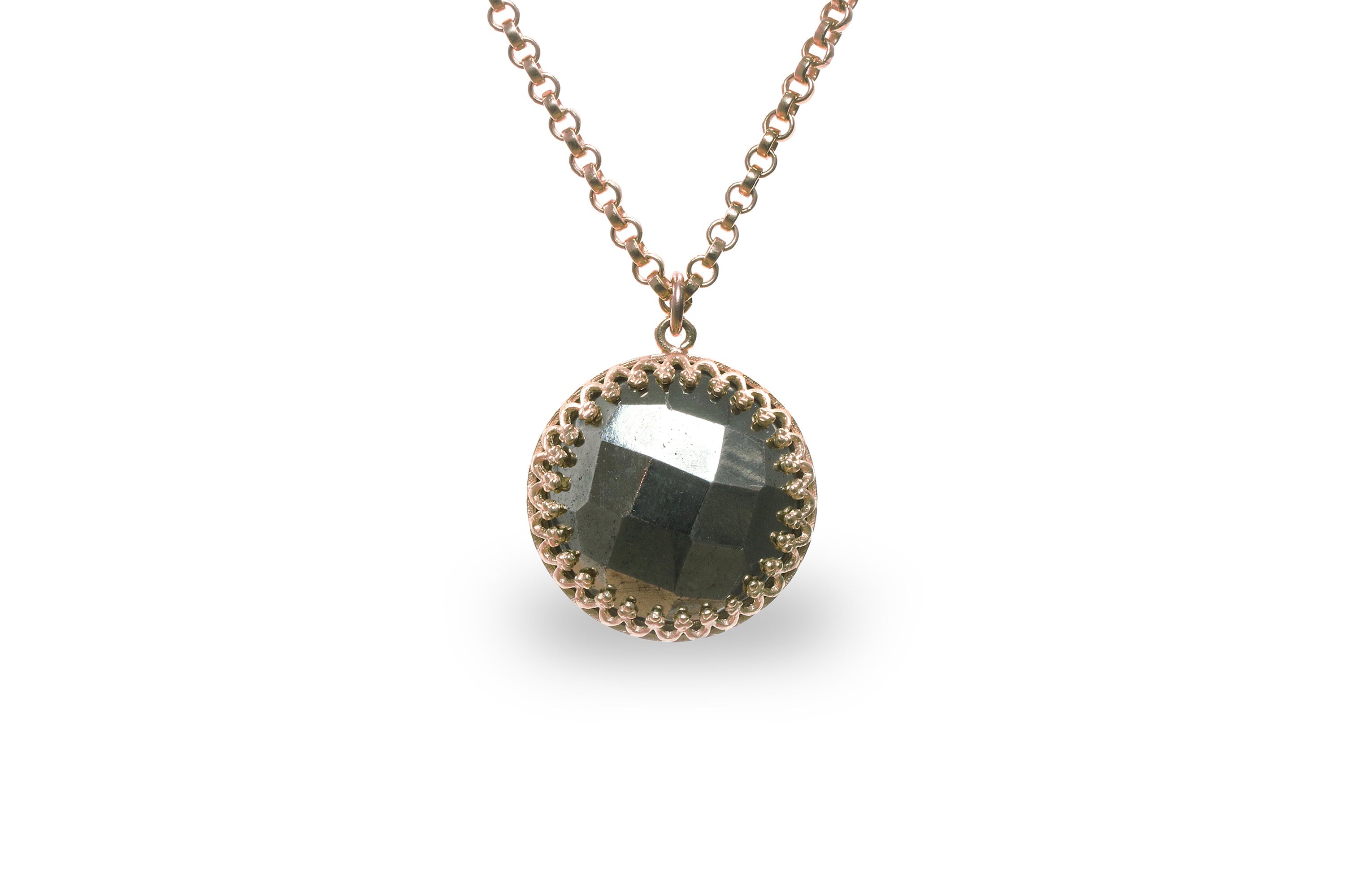 Unique Pyrite Crystal Necklace in Gold necklaces Anemone Jewelry