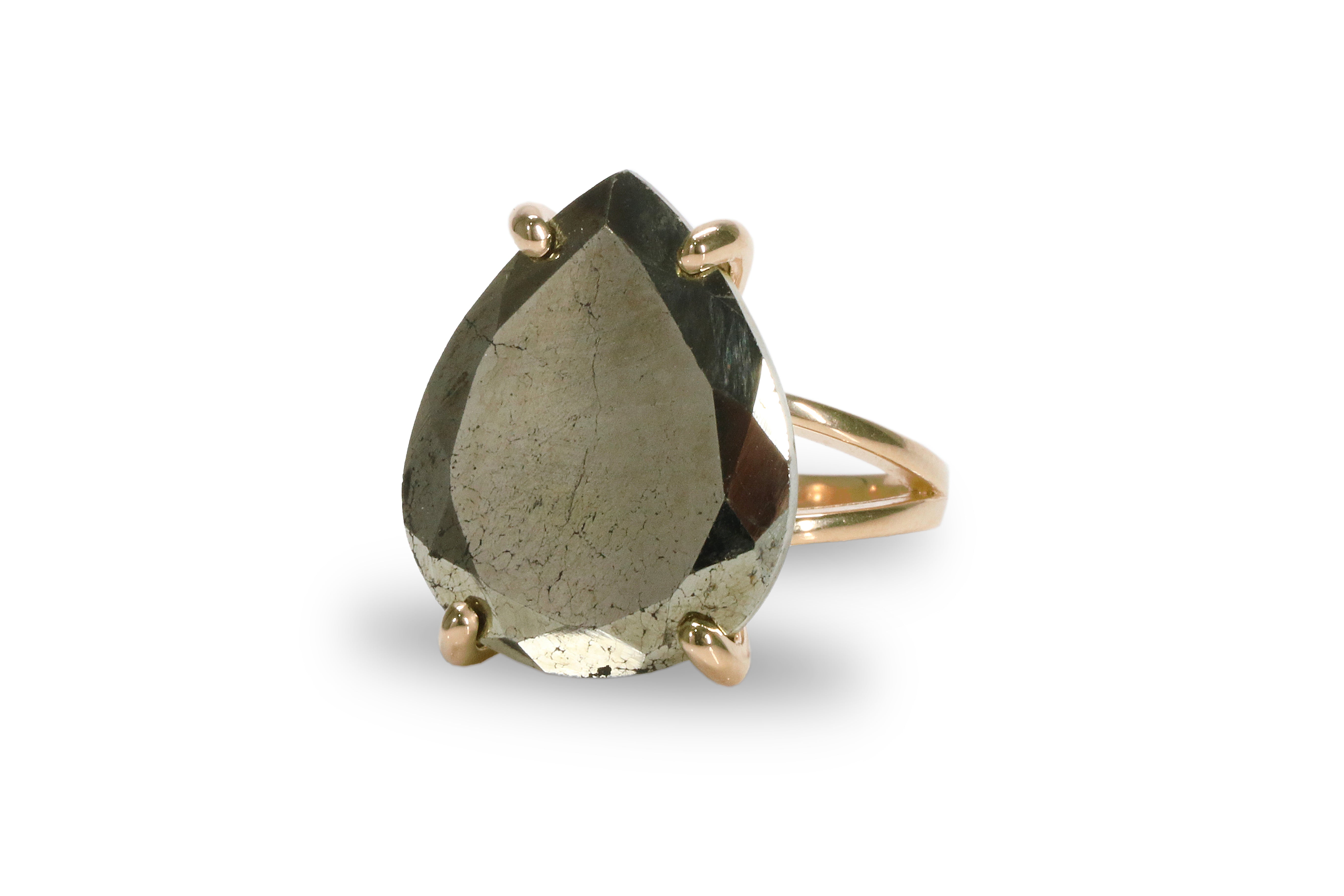 925 Sterling Silver Luxury Pyrite Ring Rings Anemone Jewelry