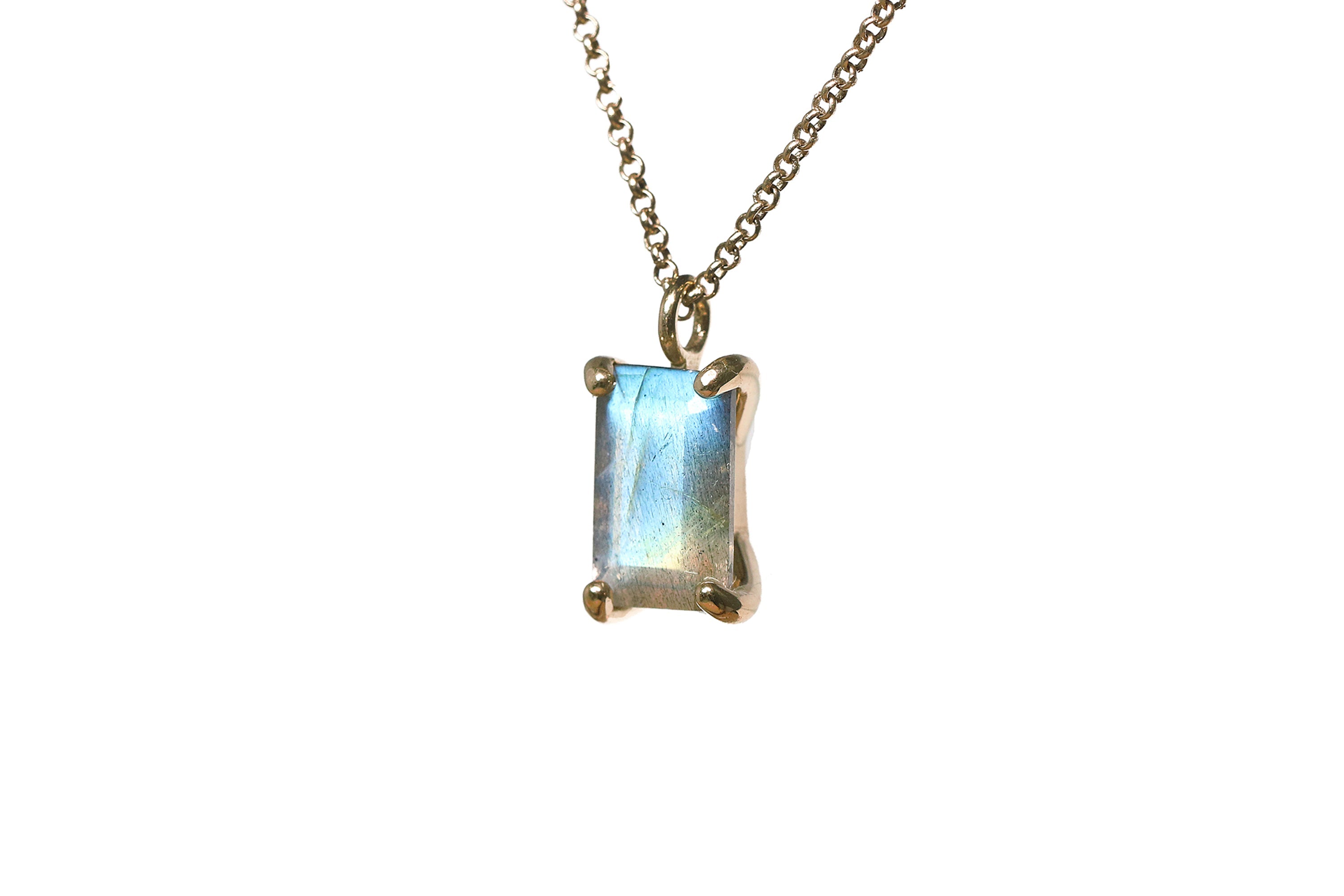 Unique Labradorite Pendant Silver Necklace necklaces Anemone Unique