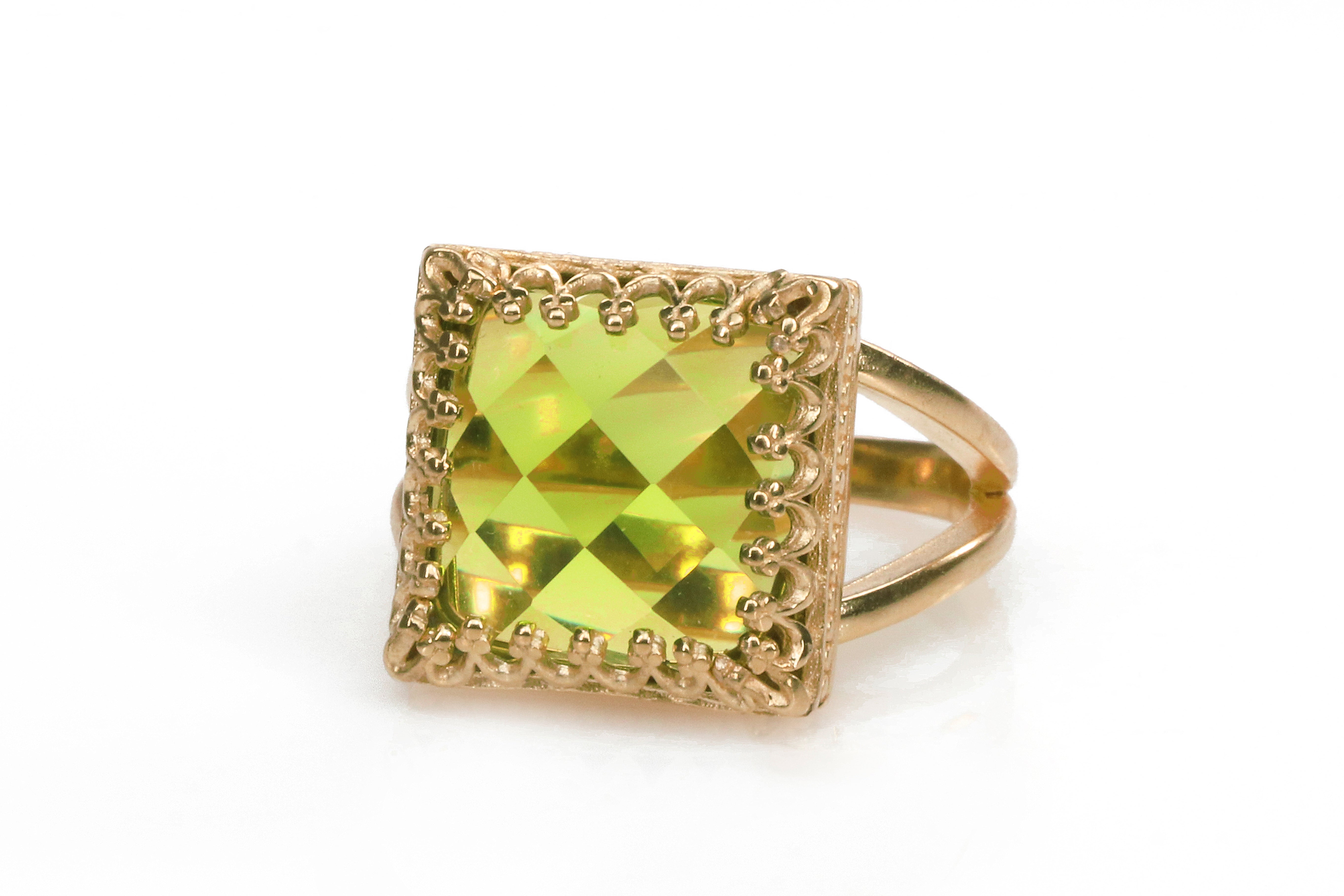 Peridot Ring in 925 Silver Rings Anemone Jewelry