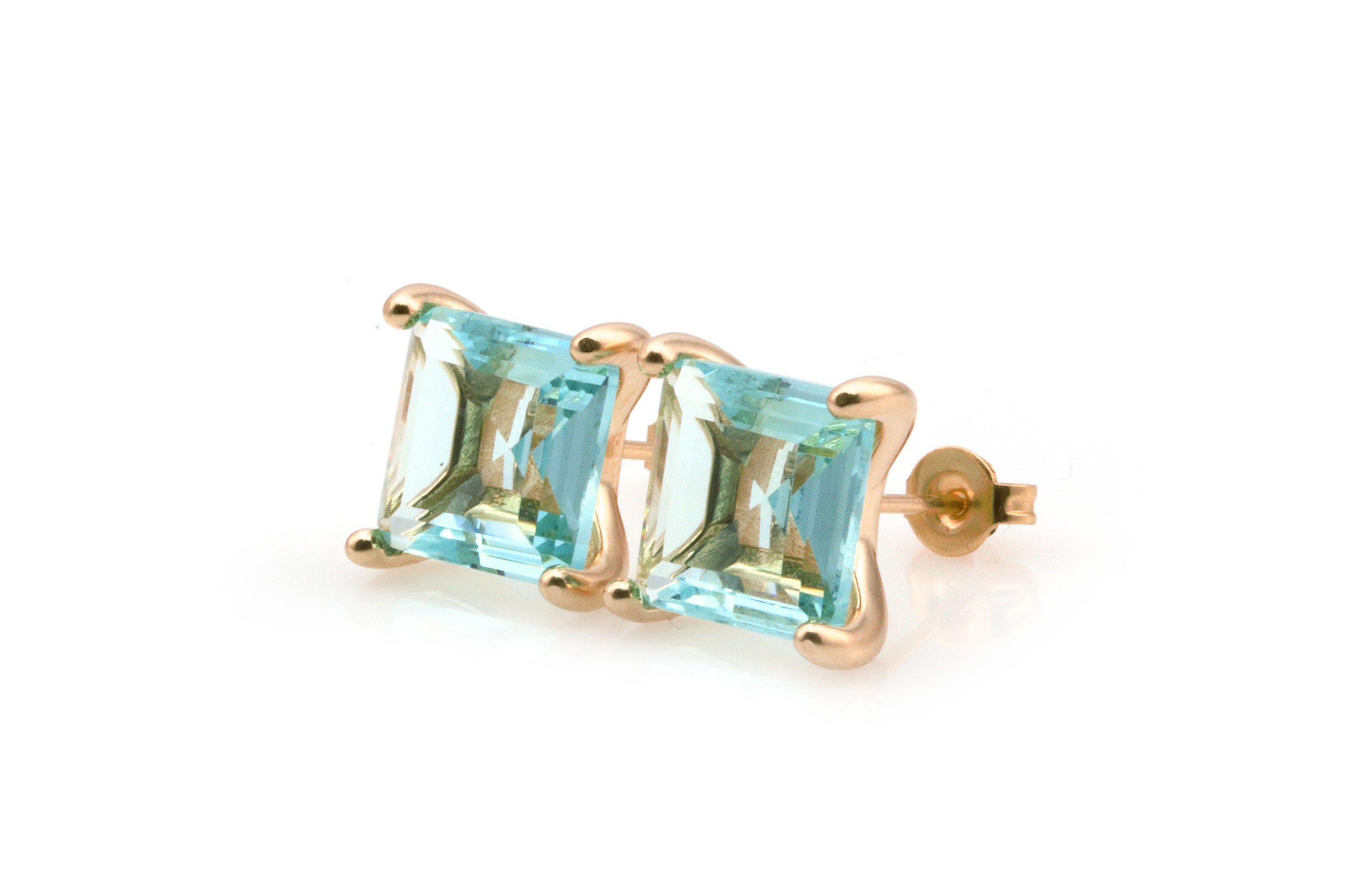 Delicate Blue Topaz Silver Earrings in Studs Earrings Anemone Unique