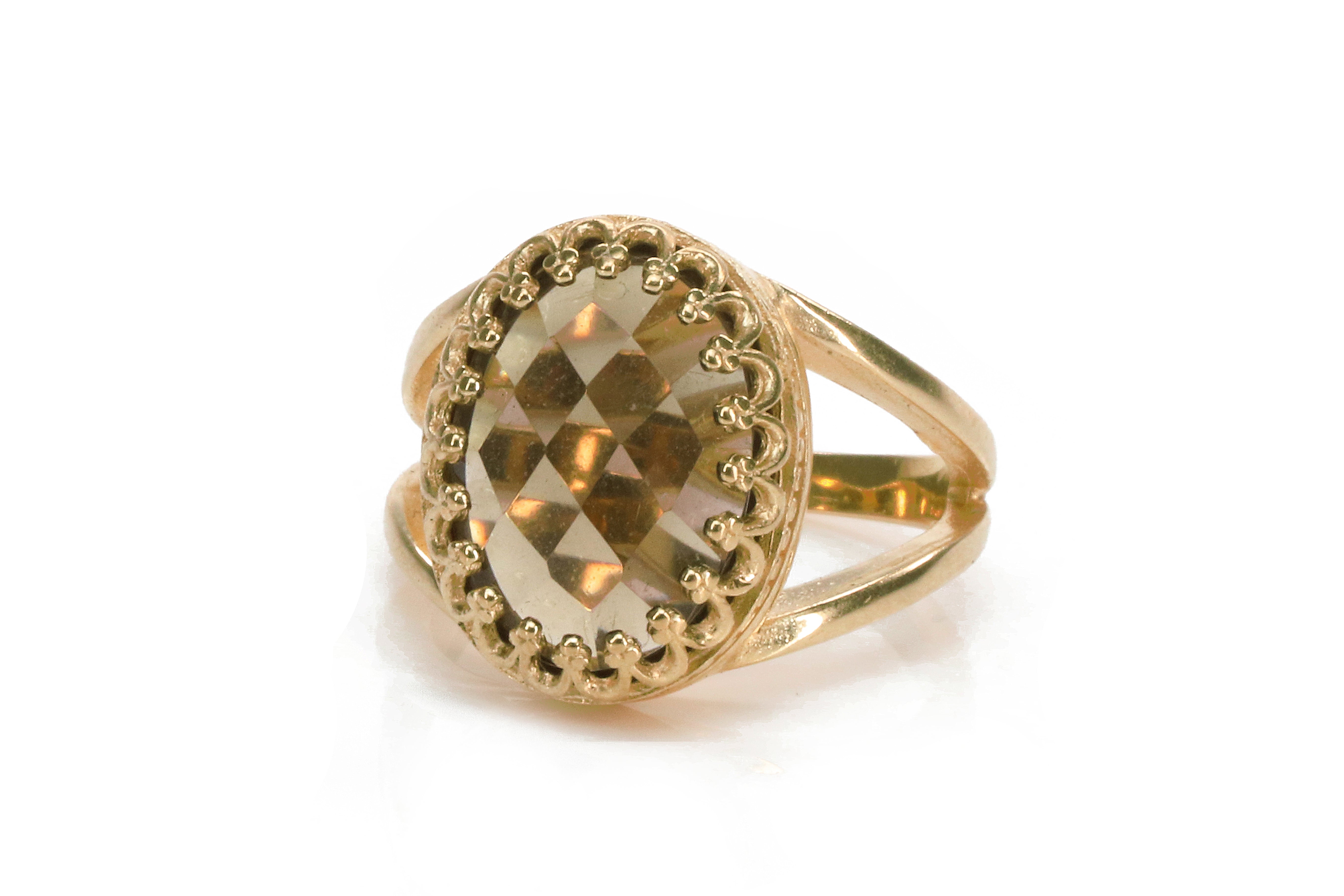 Oval Smoky Quartz 925 Silver Rings Rings Anemone Jewelry