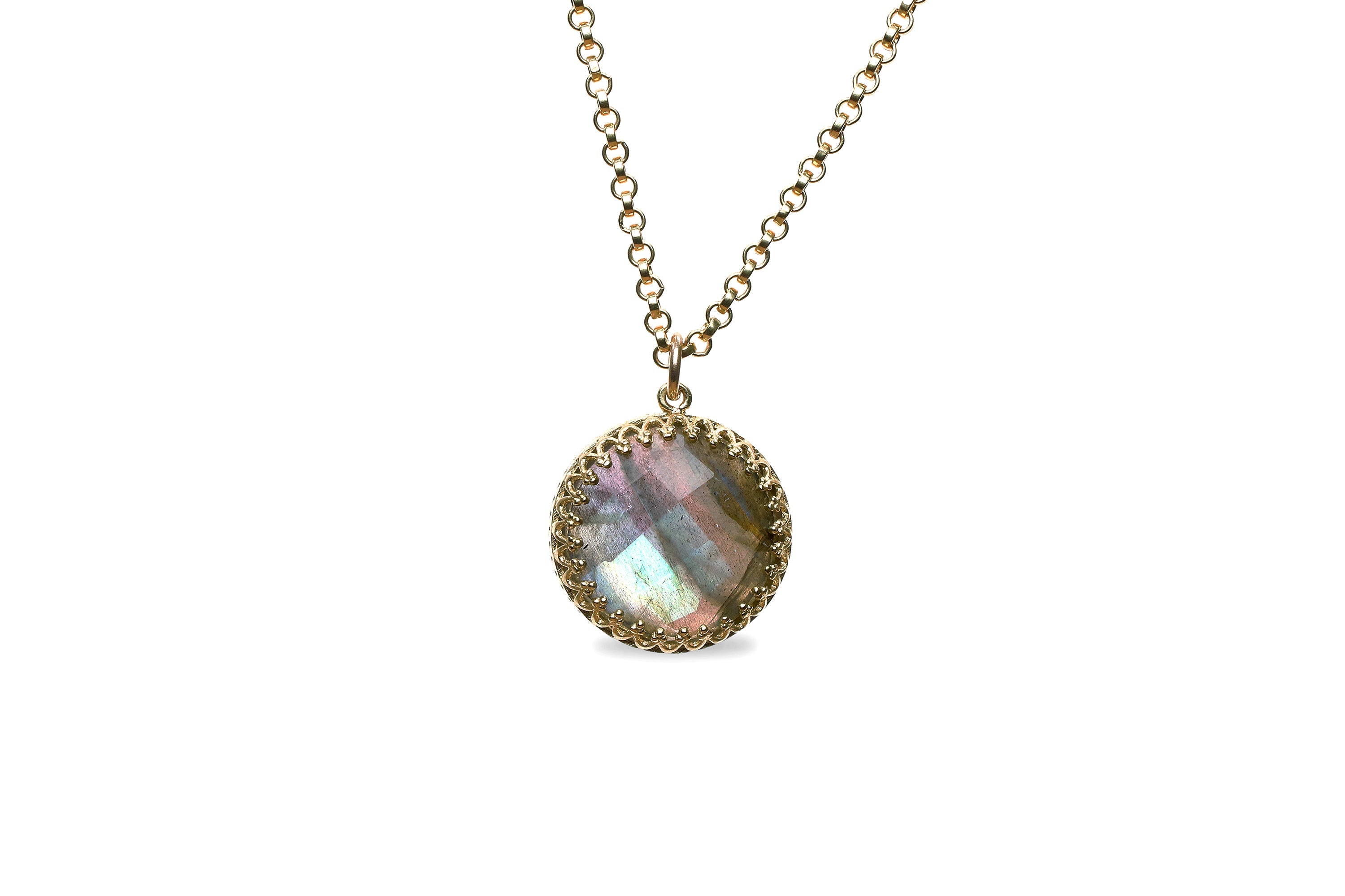 Luminescent Labradorite Silver Necklace necklaces Anemone Jewelry