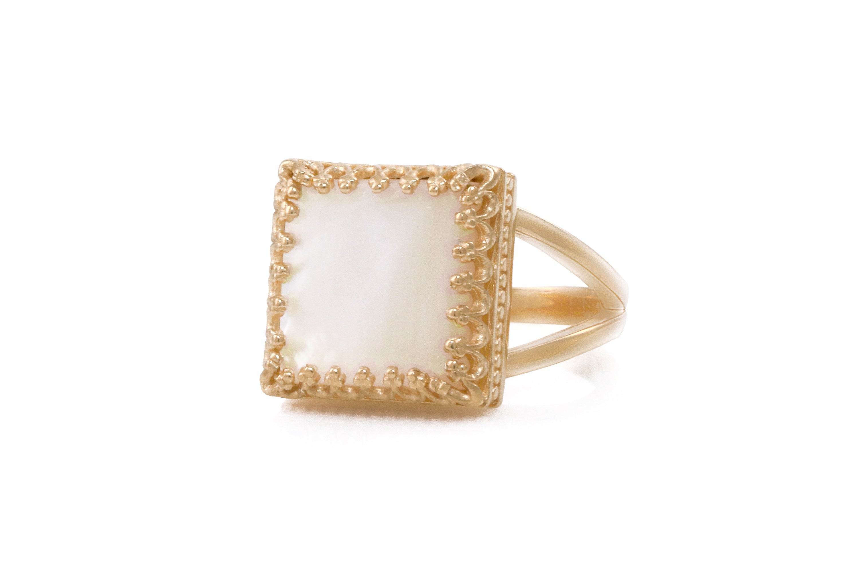 Intricate Pearl Ring in Rose Gold Rings Anemone Jewelry