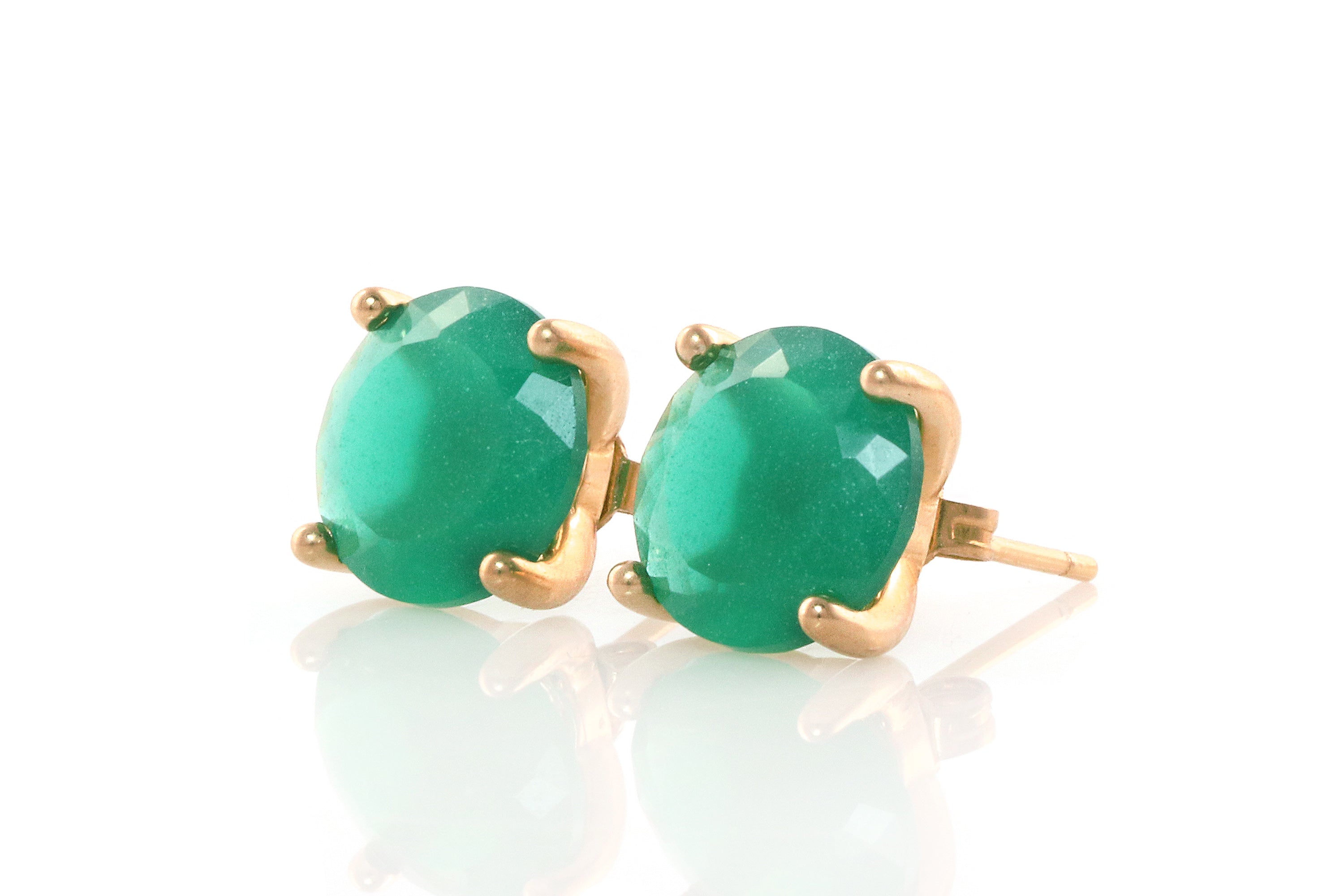 Green Onyx Post Silver Earrings Earrings Anemone Unique