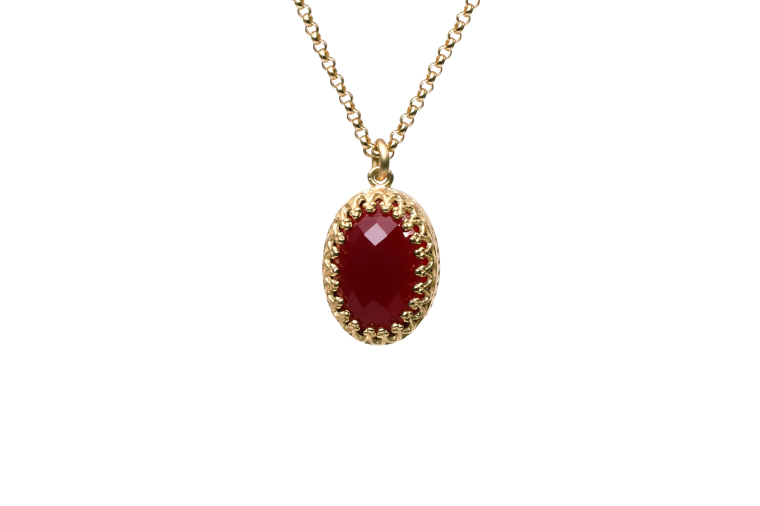 Gorgeous Garnet 14k Gold Necklace necklaces Anemone Jewelry