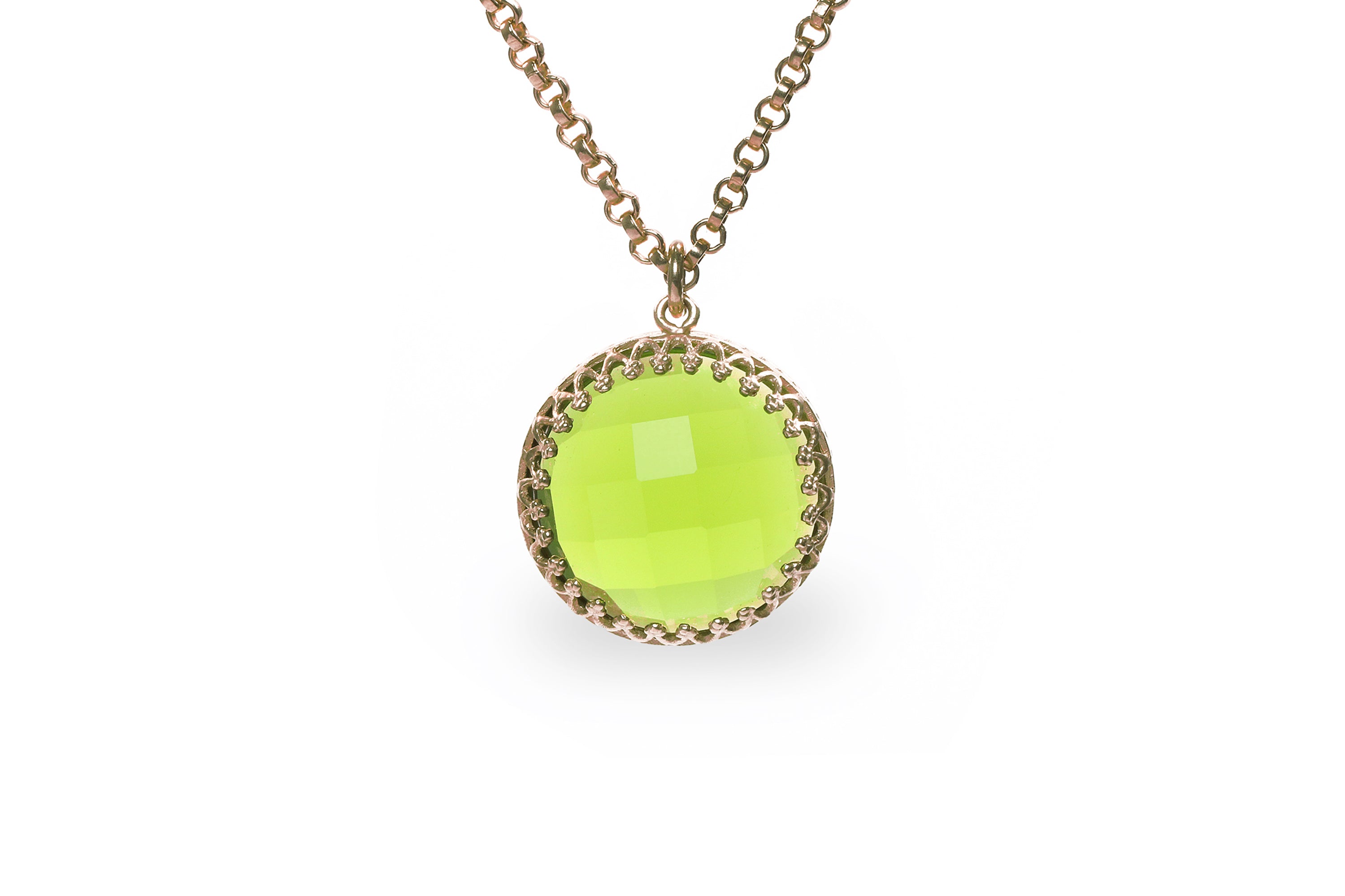 Remarkable Peridot Pendant Necklace in Gold necklaces Anemone Jewelry