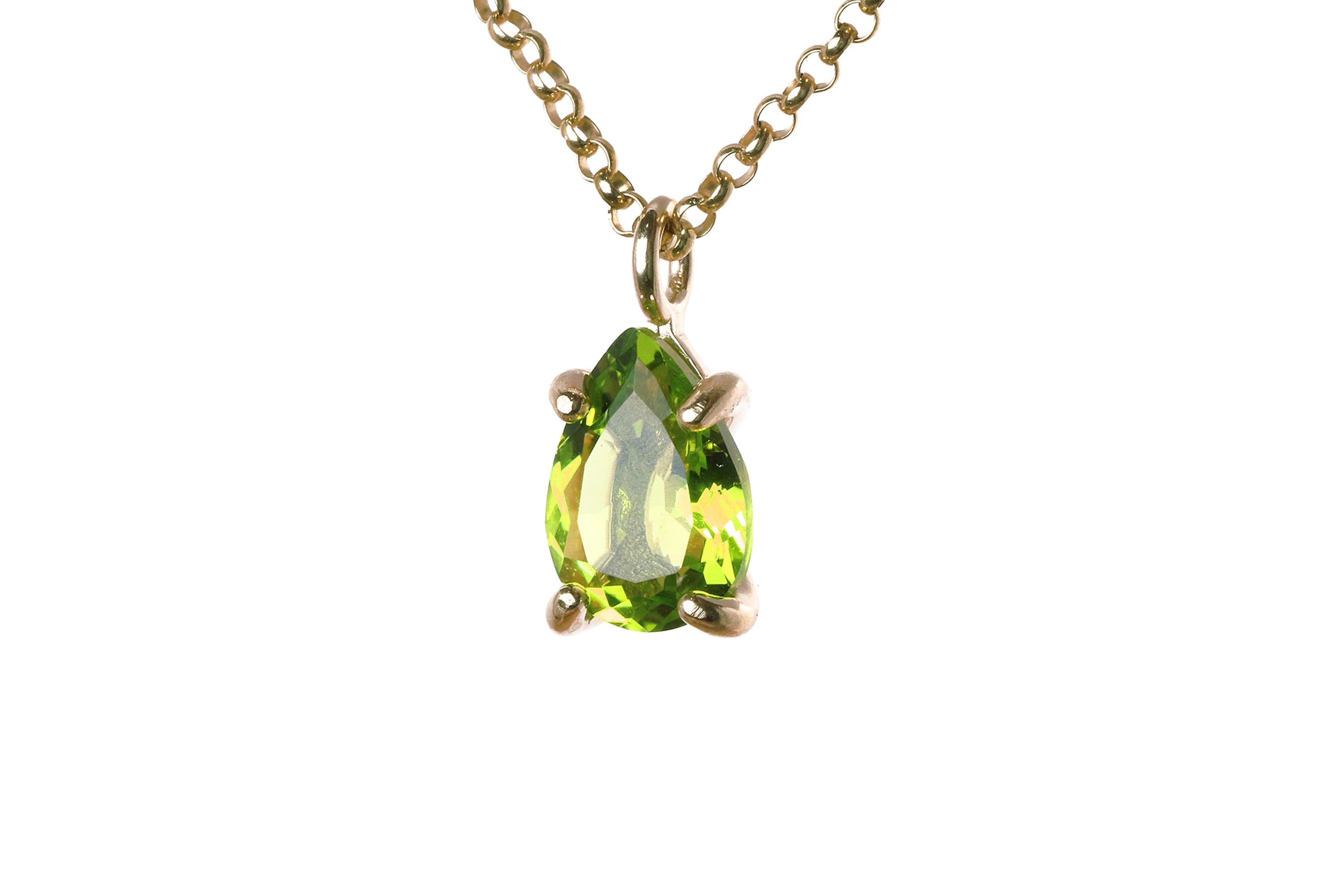 Flattering Peridot Necklace in Sterling Silver necklaces Anemone Unique