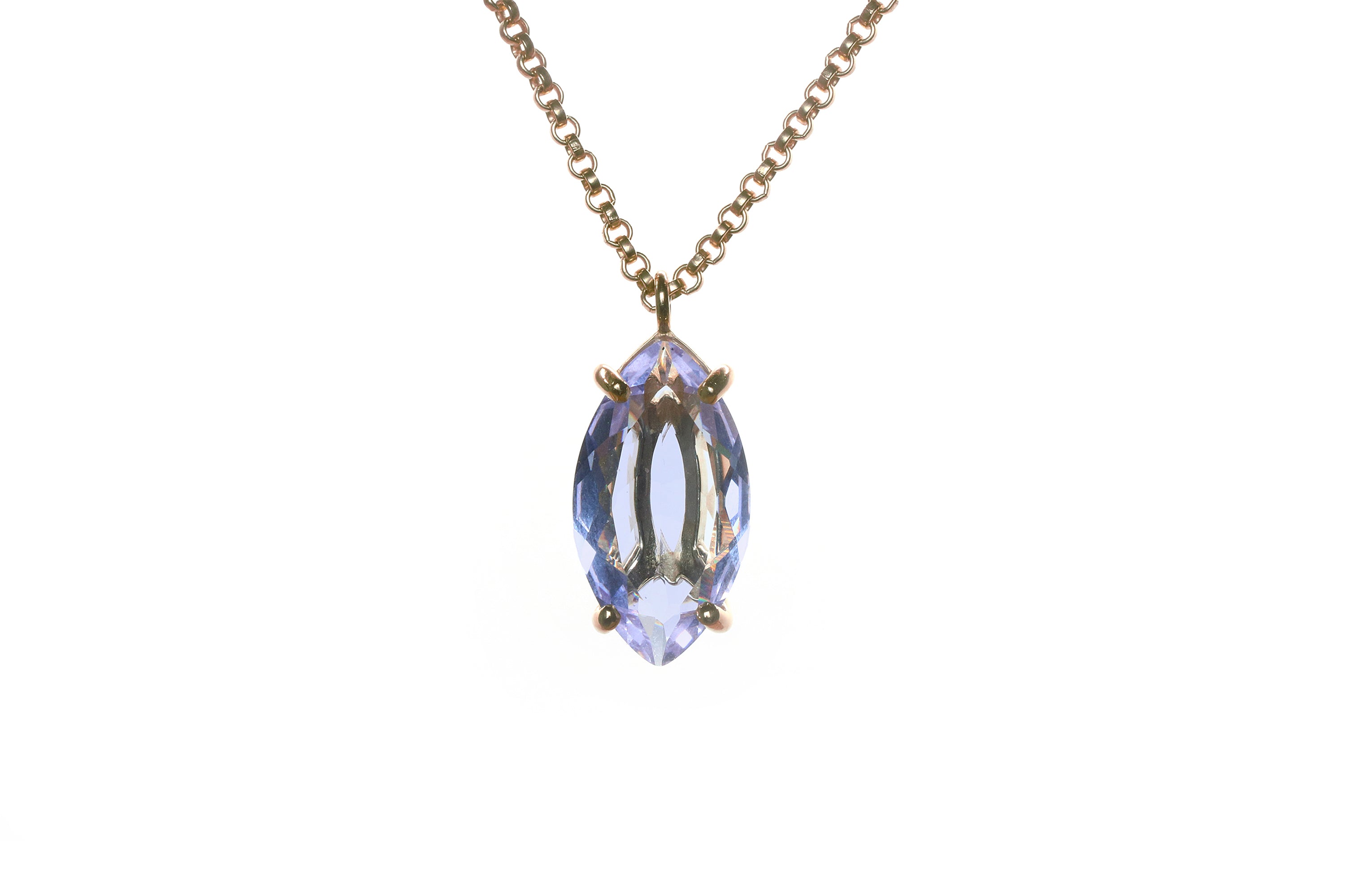 Dazzling Tanzanite Necklace in Gold necklaces Anemone Jewelry