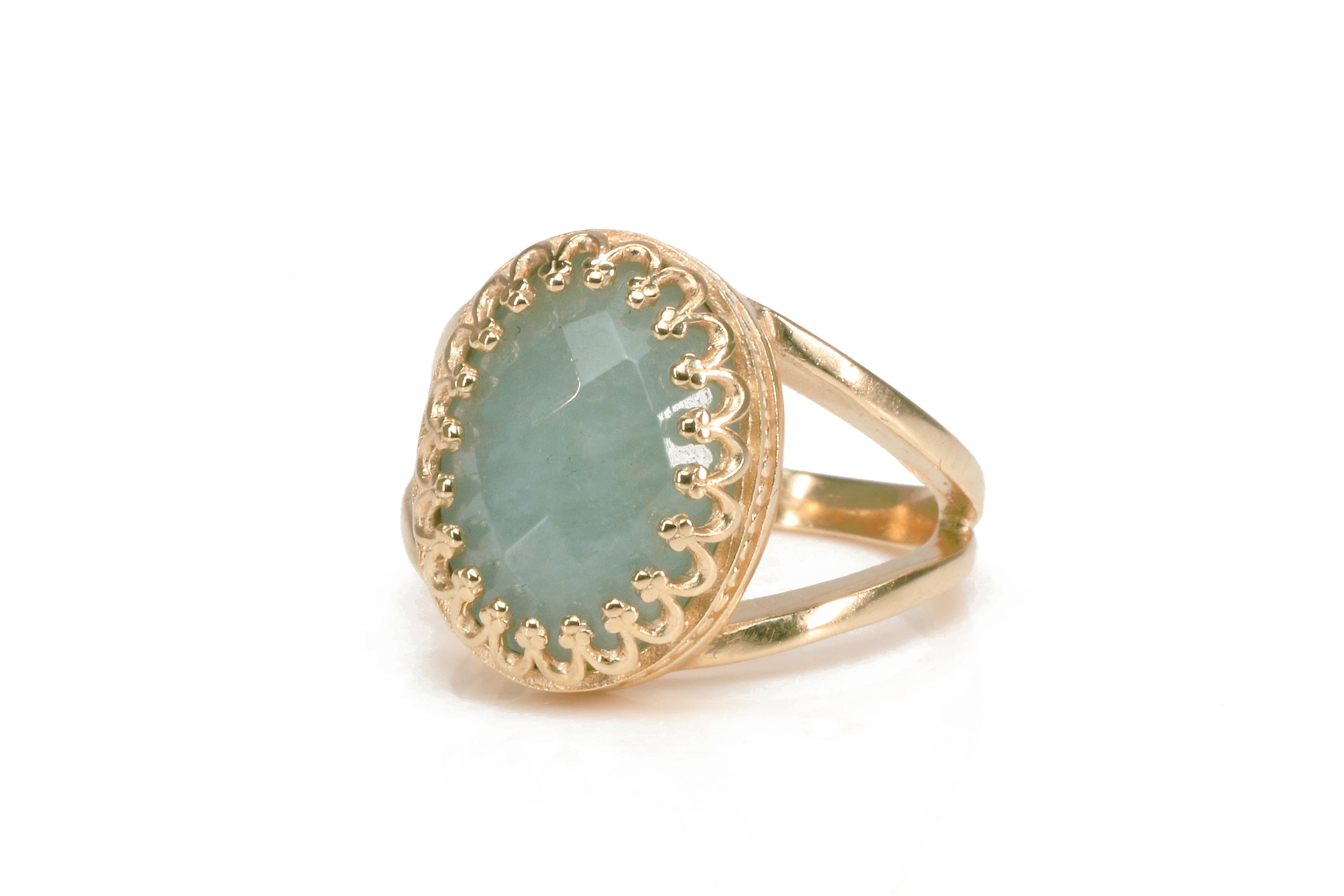 Exquisite Oval Aquamarine Gemstone in 925 Sterling Silver Rings Anemone Jewelry