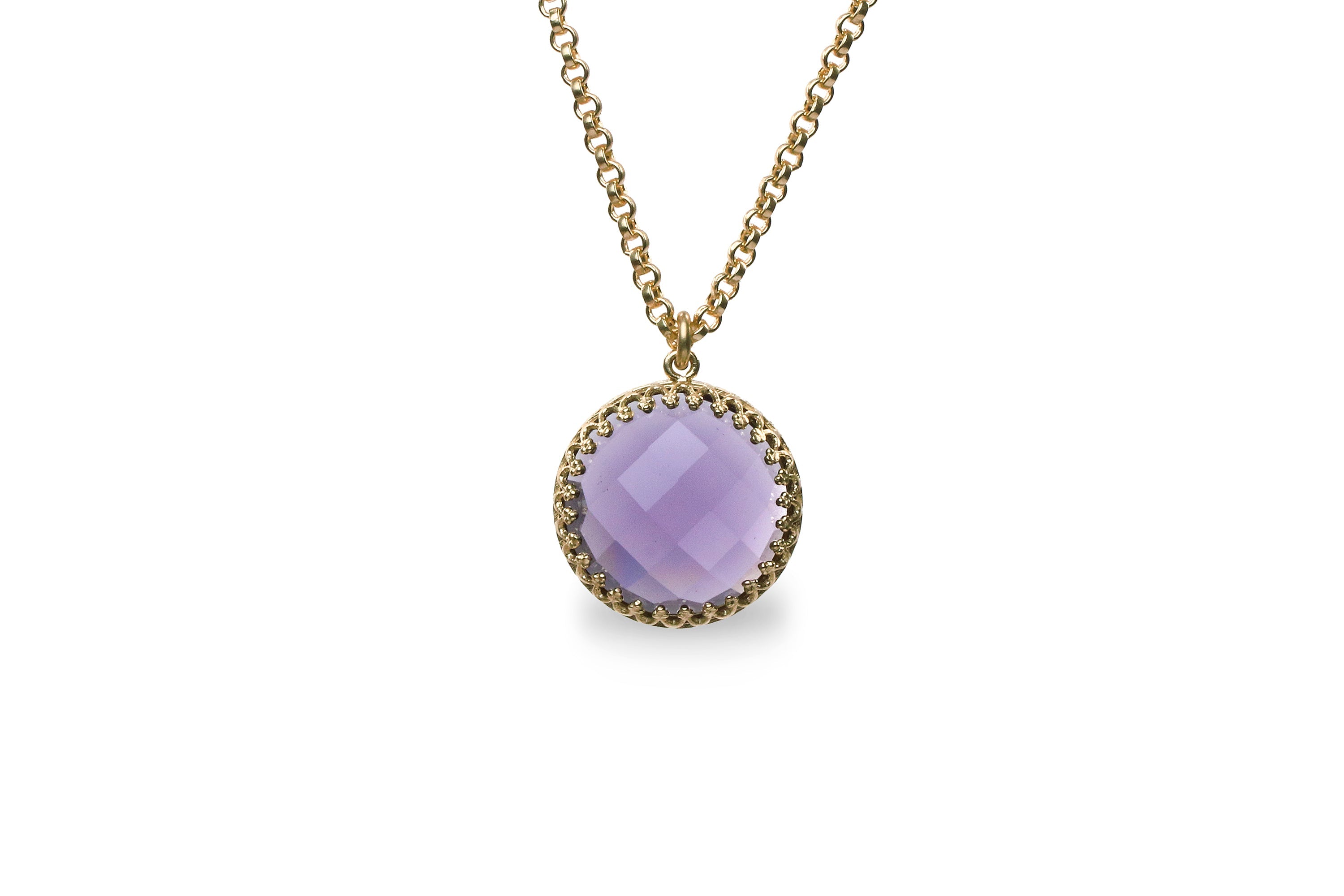 Dazzling Amethyst Necklace in Gold necklaces Anemone Jewelry