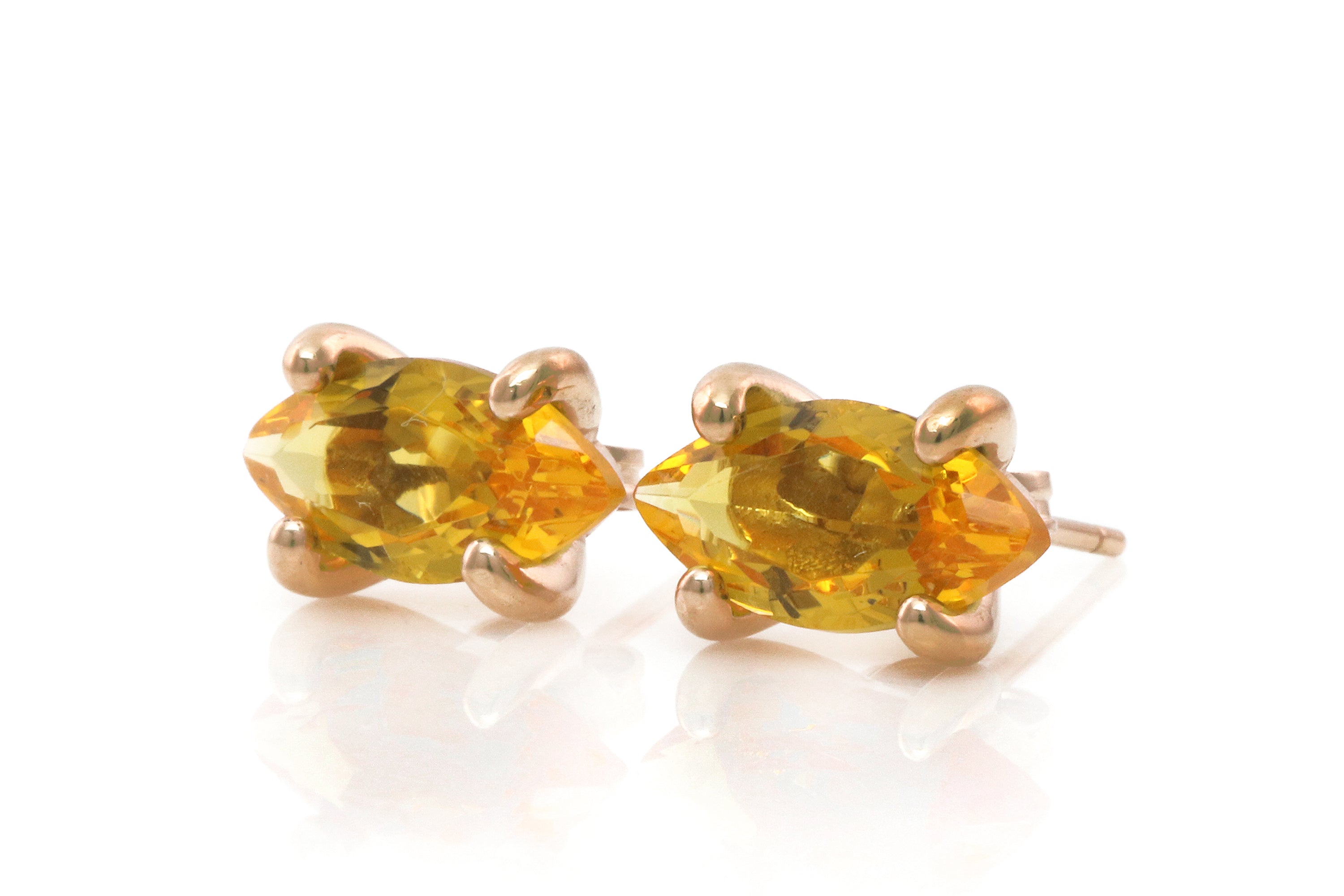 Citrine Sterling Silver Marquise Earrings Earrings Anemone Unique