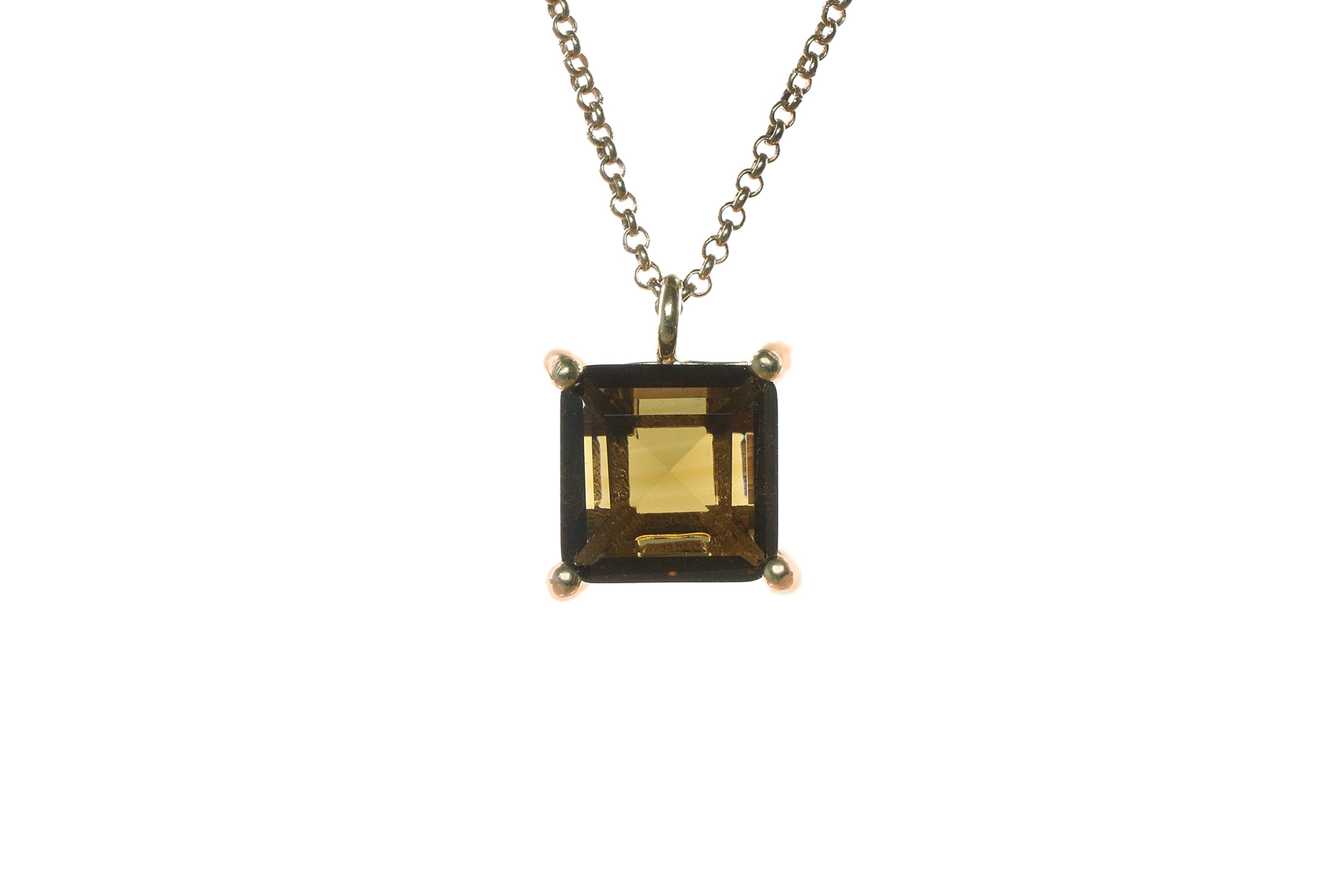 Stylish Natural Smoky Quartz Necklace in Gold necklaces Anemone Unique