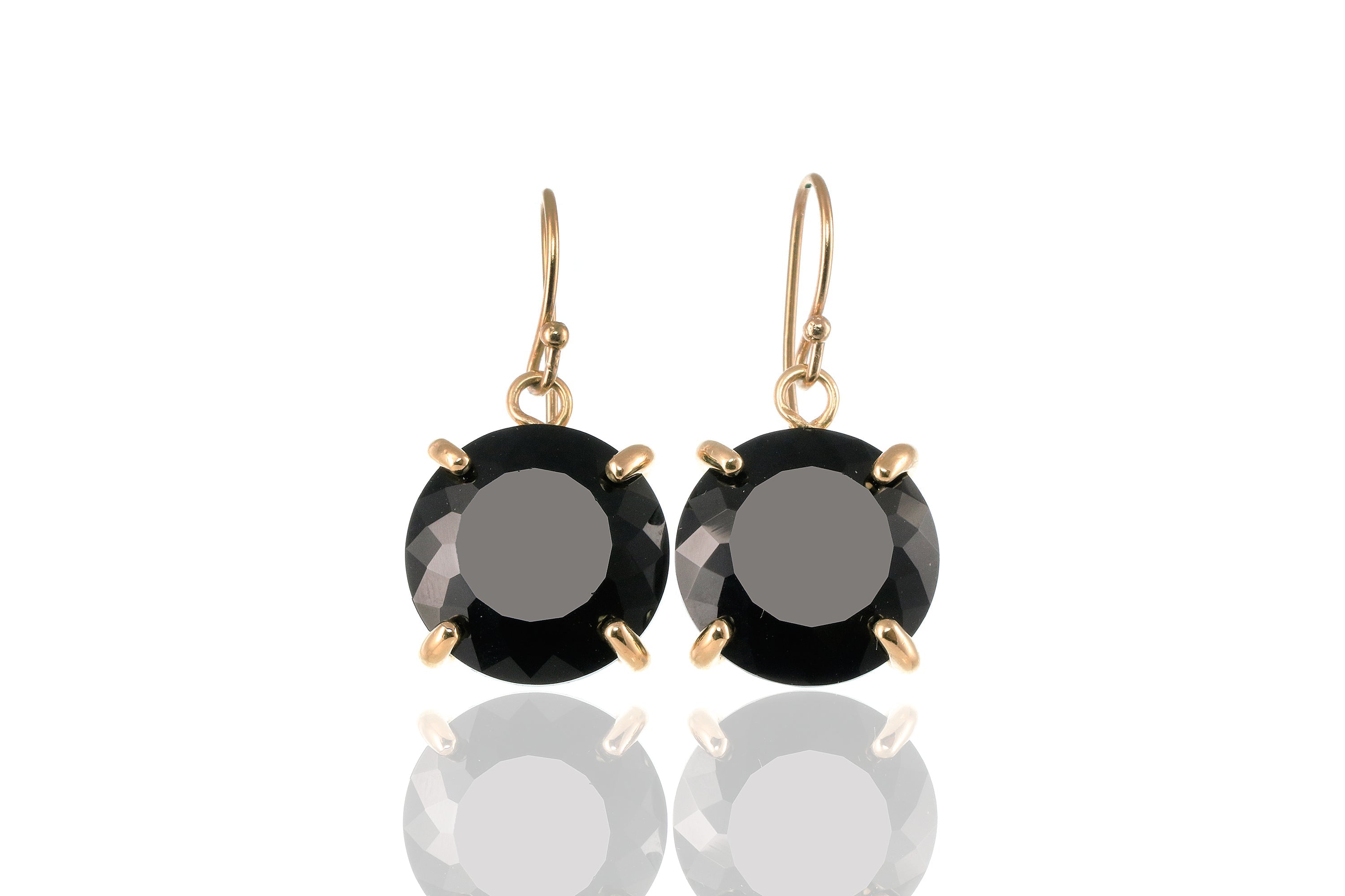 Alluring Black Onyx Gold Earrings Earrings Anemone Jewelry